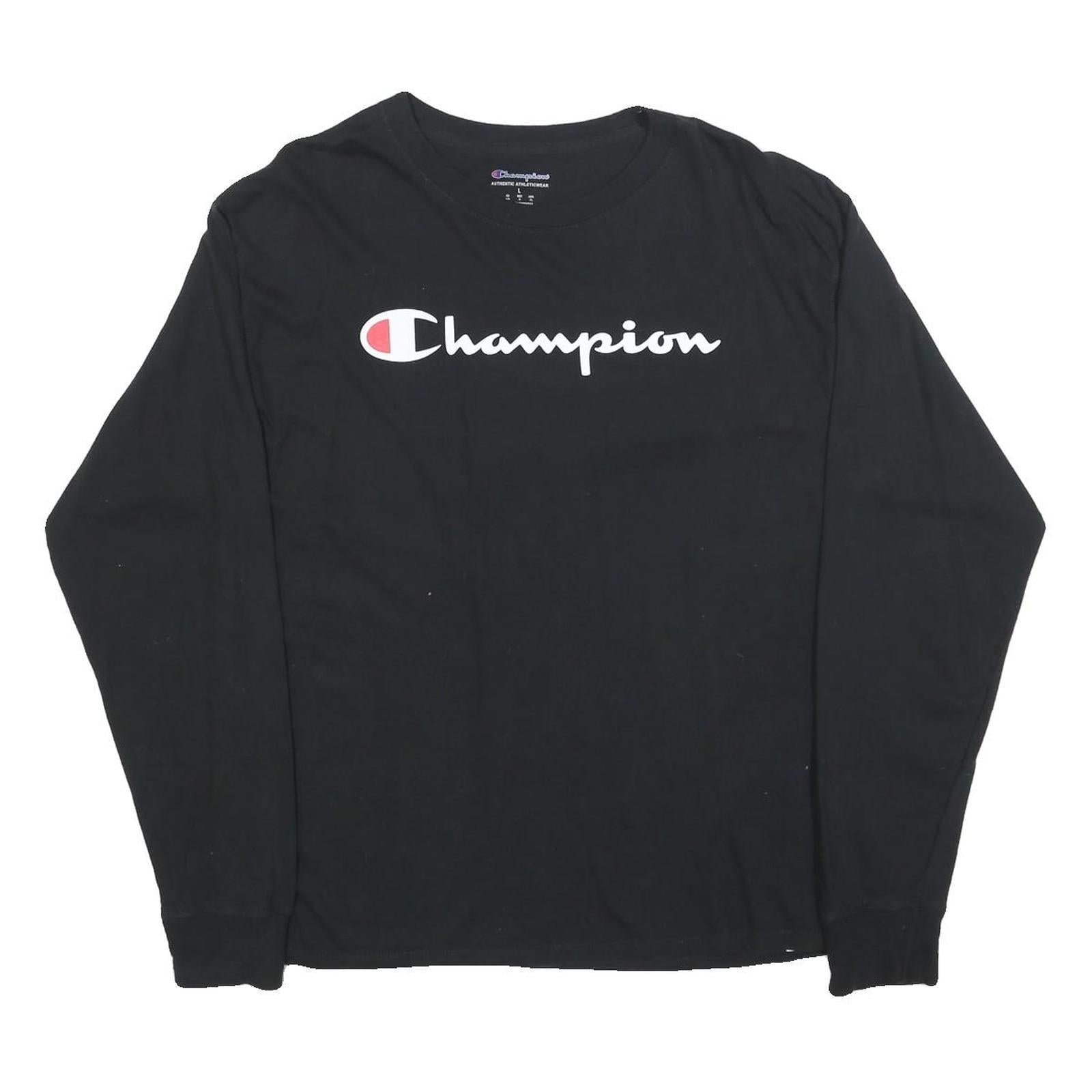 Buy CHAMPION Mens Black Long Sleeve T-Shirt Crew Neck Cotton Blend L Refurbished - $24.69 CHAMPION Mens Black Long Sleeve T-Shirt Crew Neck Cotton Blend L Refurbished - N/A refurbished available on Cerqular
