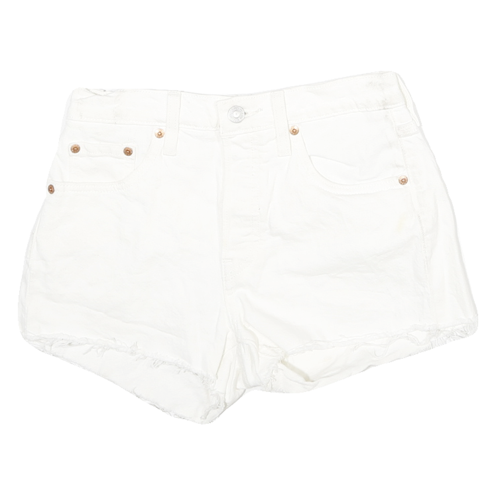 LEVI'S Womens Shorts White Raw Edge M W26 Cotton Blend Casual Refurbished - N/A refurbished available on Cerqular