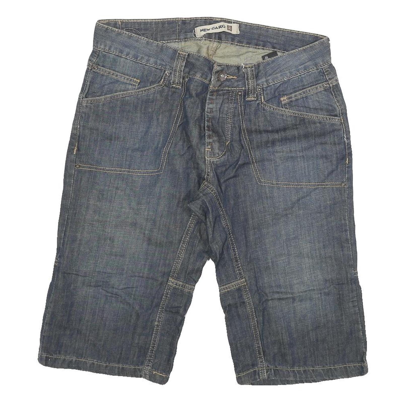 NEW CARO Mens Denim Blue Casual Shorts XL W32 Relaxed Fit Cotton Blend Refurbished - N/A refurbished available on Cerqular