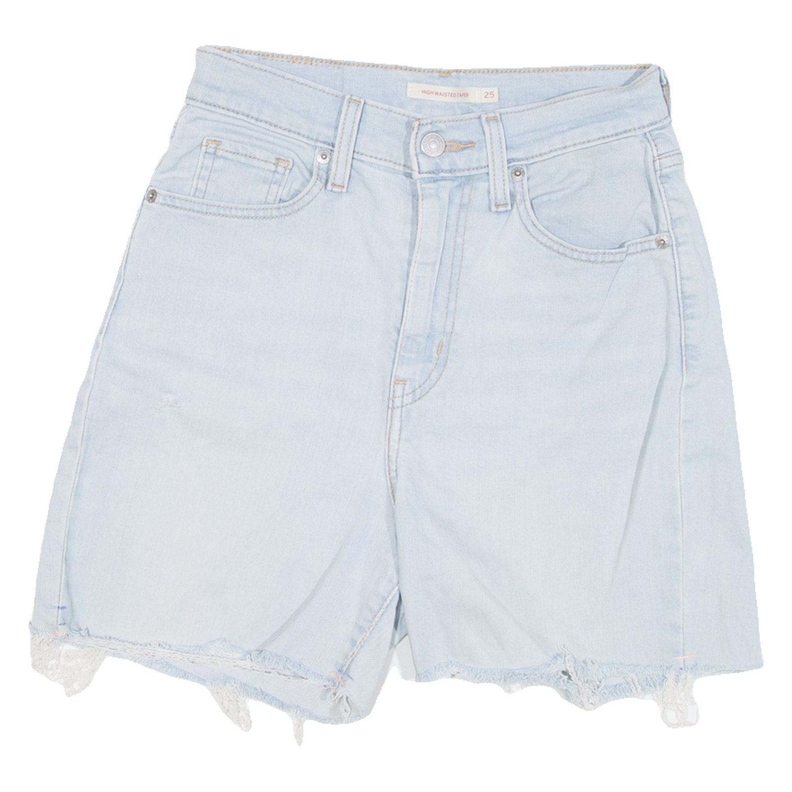 LEVI'S Womens Denim Shorts Blue XS W25 Refurbished - N/A refurbished available on Cerqular