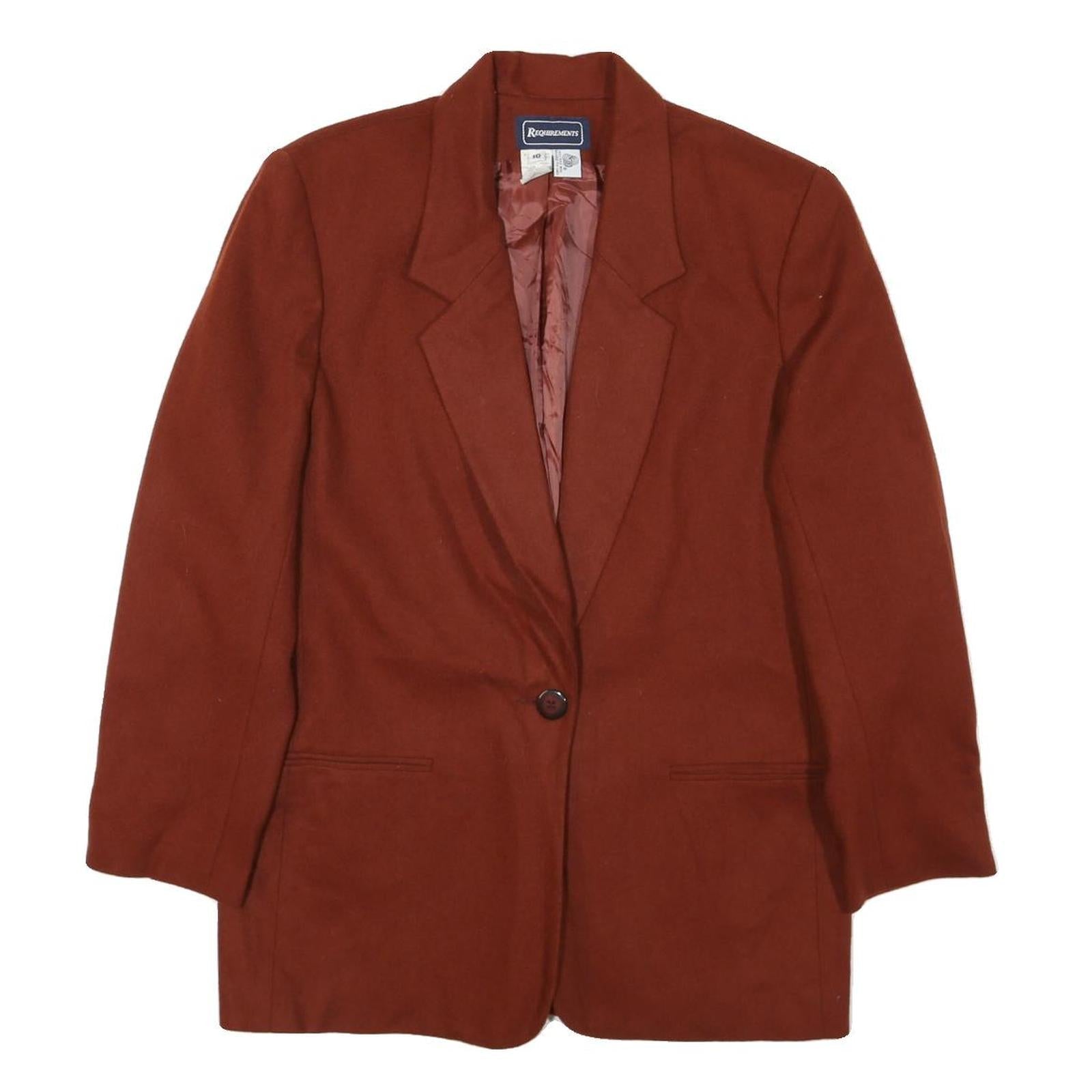 REQUIREMENTS Womens Rust Single Button Wool Jacket UK 10 Classic Tailored Blazer Refurbished - N/A refurbished available on Cerqular