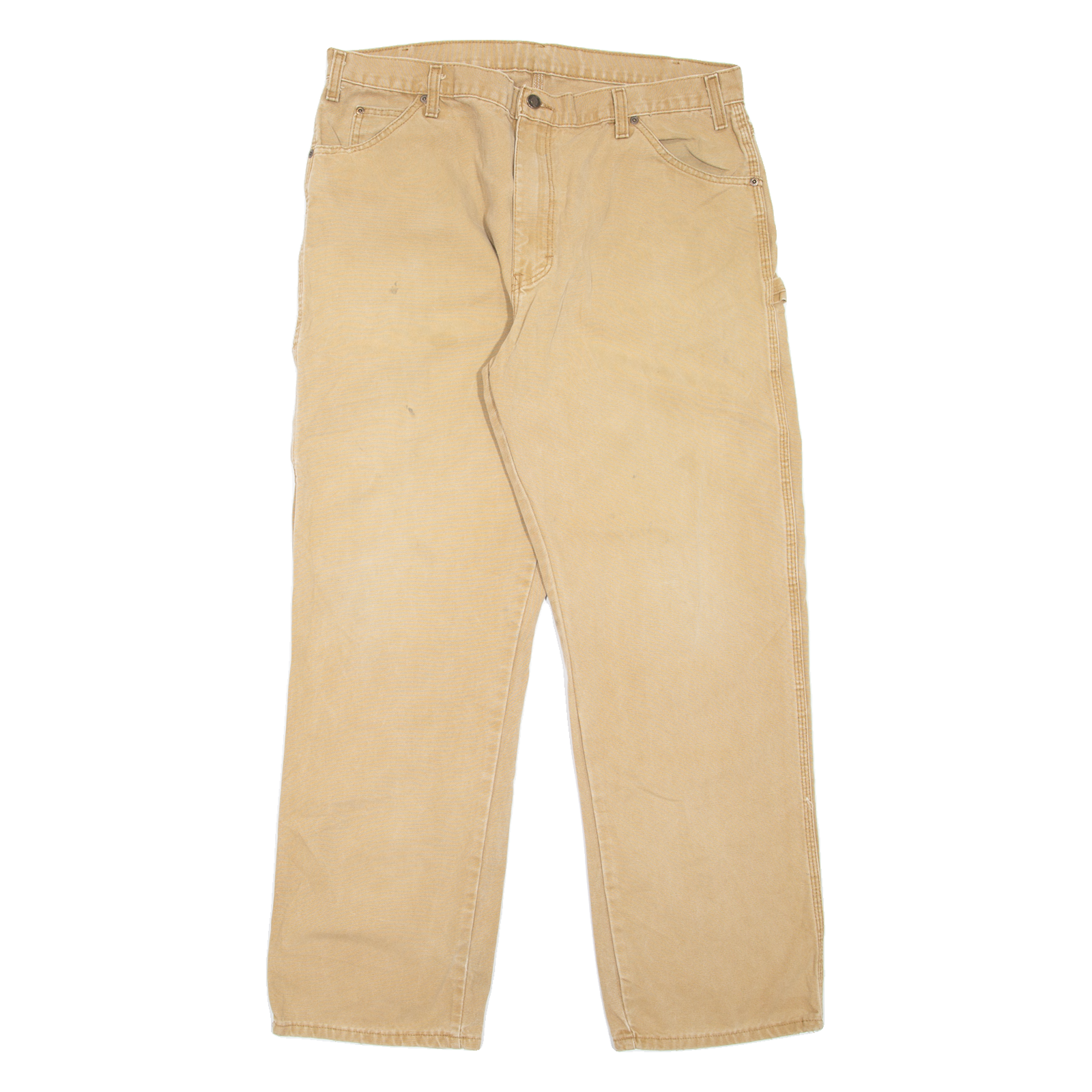 DICKIES Carpenter Workwear Mens Trousers Beige Regular Straight W38 L32 Refurbished - N/A refurbished available on Cerqular