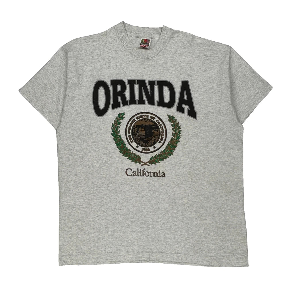 Buy Orinda California Fruit Of The Loom Single Stitch T-Shirt - XL Grey Cotton Refurbished - $29.47 Orinda California Fruit Of The Loom Single Stitch T-Shirt - XL Grey Cotton Refurbished - Thrifted (note: this is a term often used to describe second- refurbished available on Cerqular