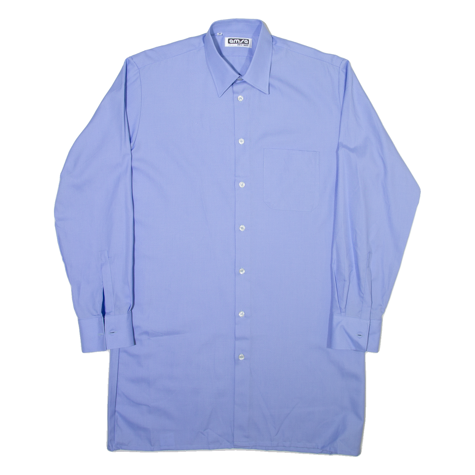 AMSA Mens Plain Shirt Blue Long Sleeve L Refurbished - N/A refurbished available on Cerqular