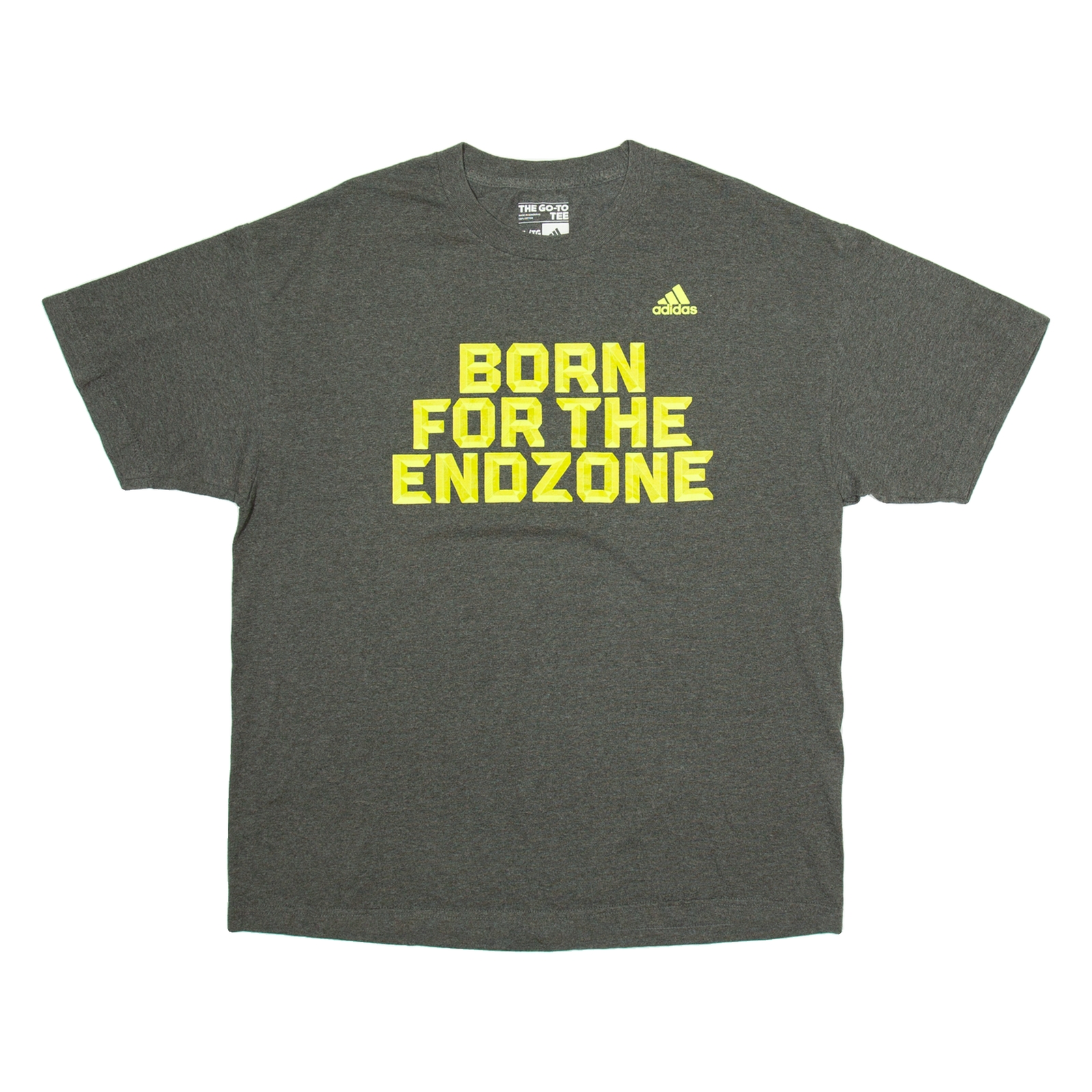ADIDAS Born For The Endzone Mens T-Shirt Grey USA XL Refurbished - N/A refurbished available on Cerqular