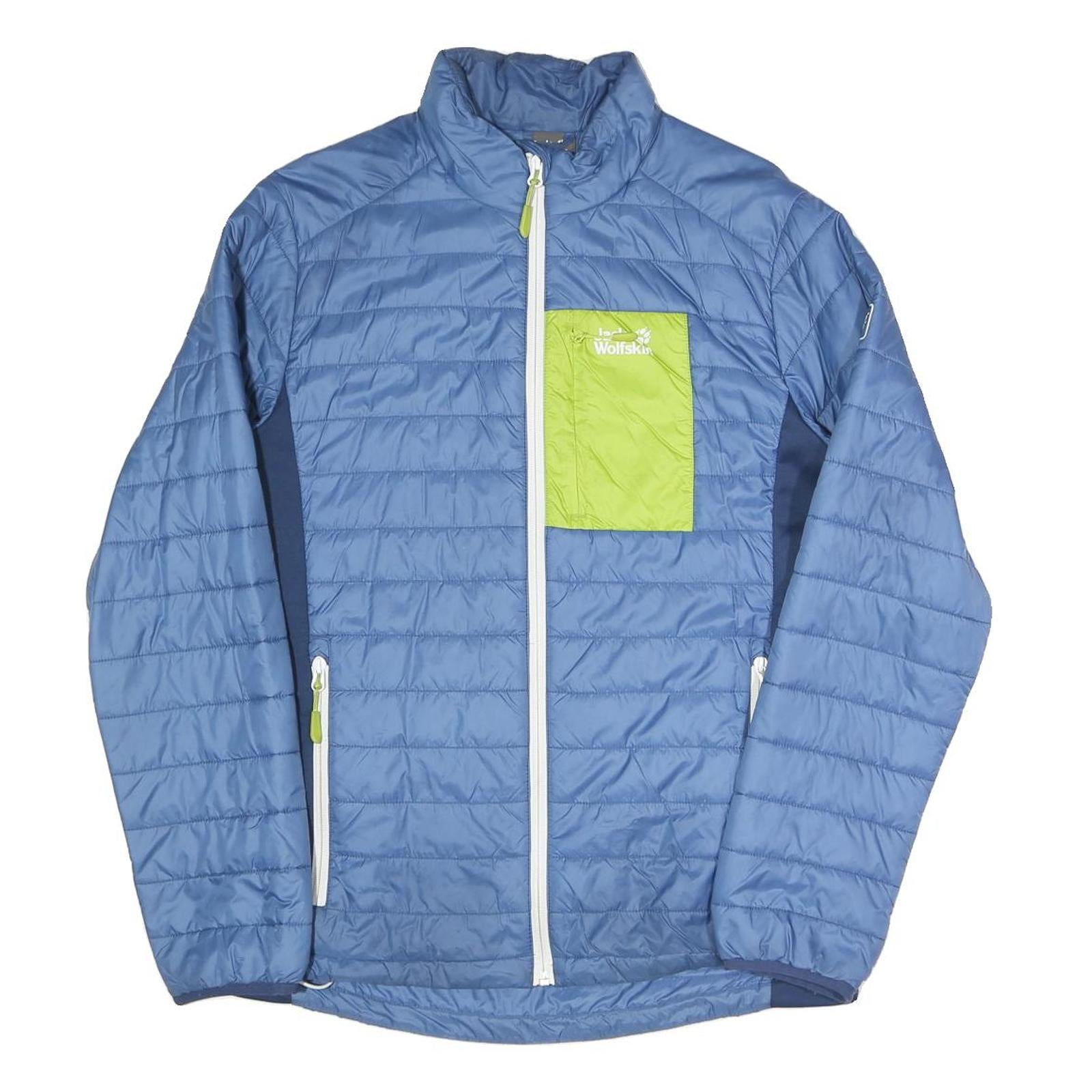 JACK WOLFSKIN Mens Blue & Lime Outdoor Jacket S Polyester Blend Quilted Zip Refurbished - N/A refurbished available on Cerqular