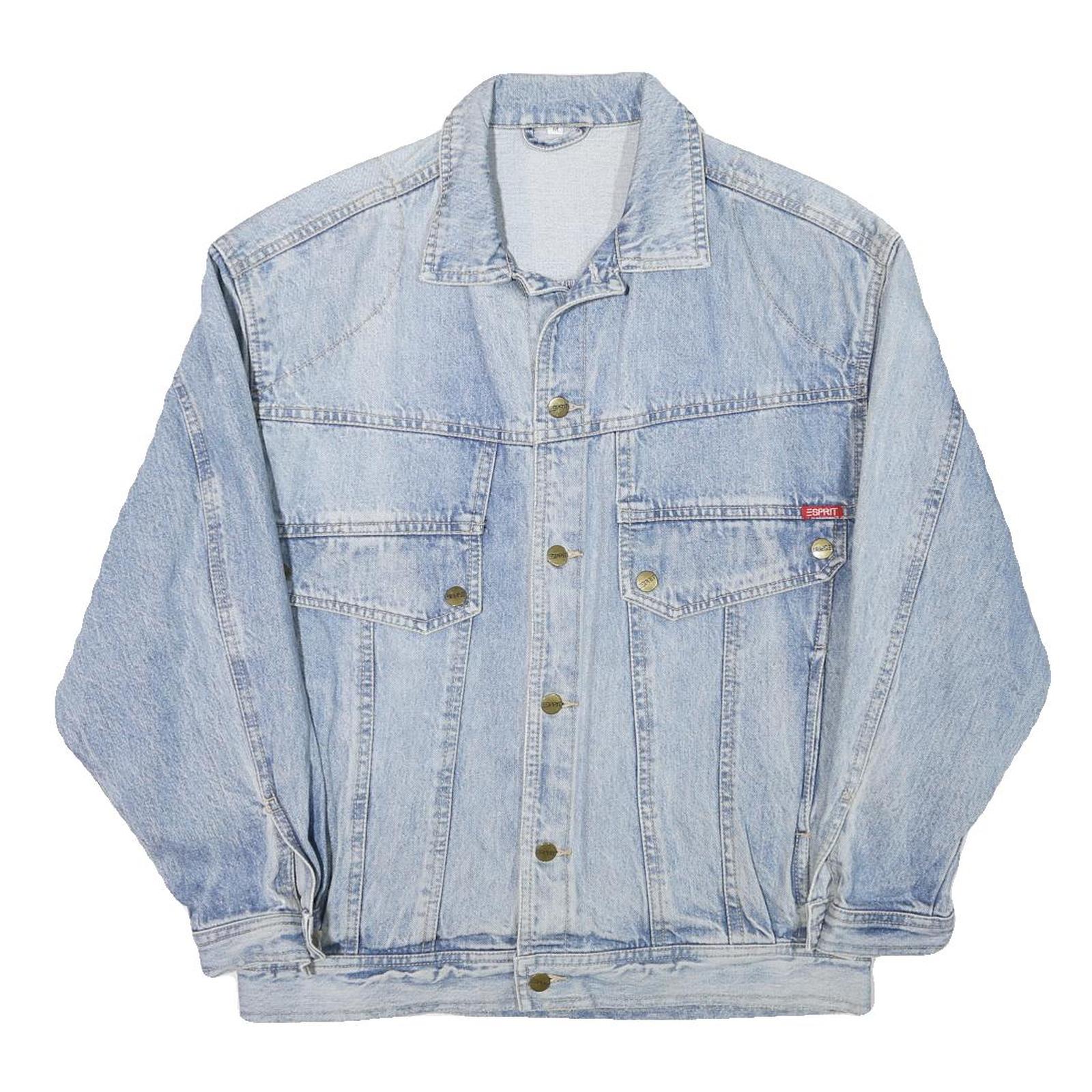 ESPRIT Mens Blue Denim Jacket M Cotton Blend Classic Button Closure Casual Refurbished - N/A refurbished available on Cerqular