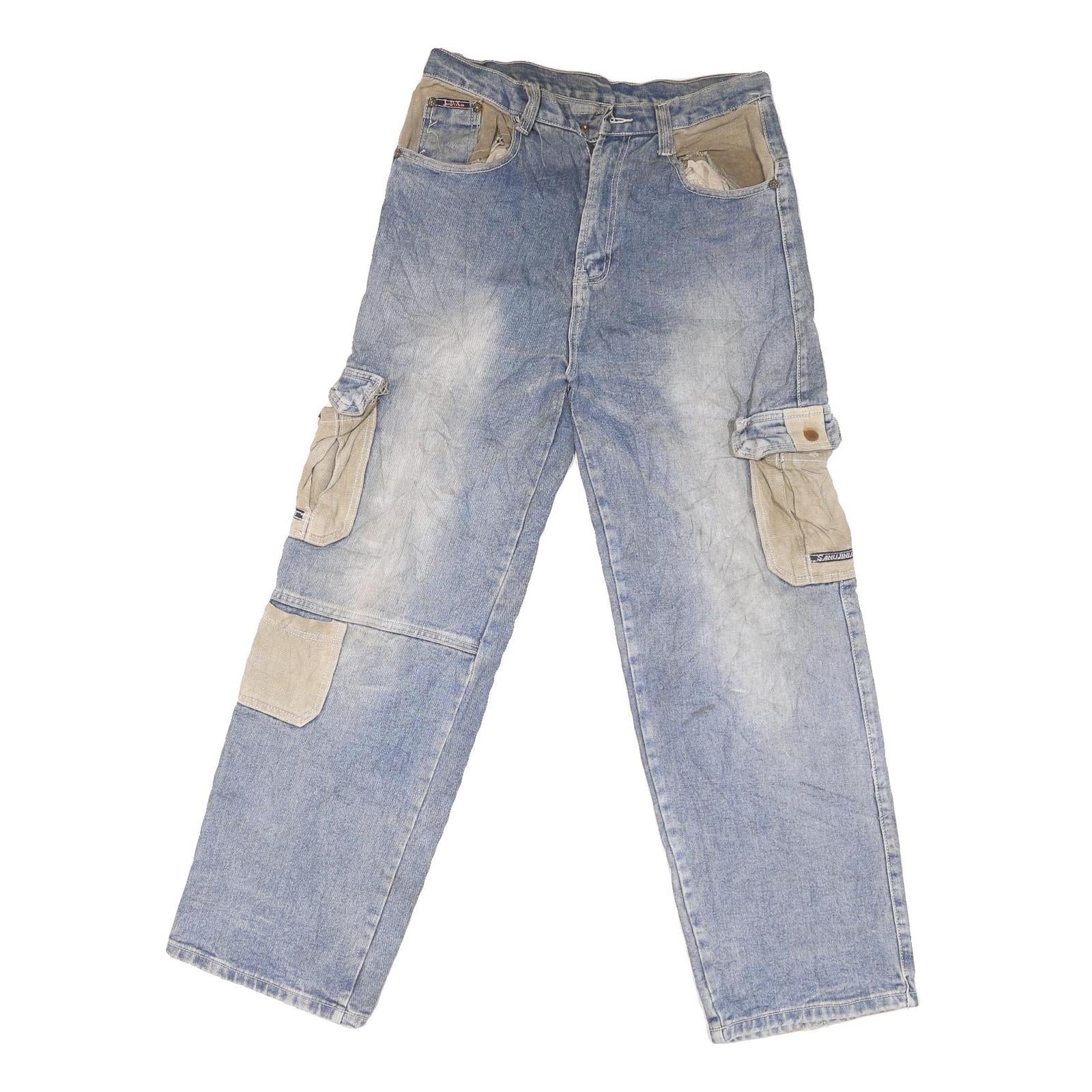 JDX Mens Regular Fit Denim Blue Cargo Style Jeans W32 L29 Cotton Blend Zip Refurbished - N/A refurbished available on Cerqular