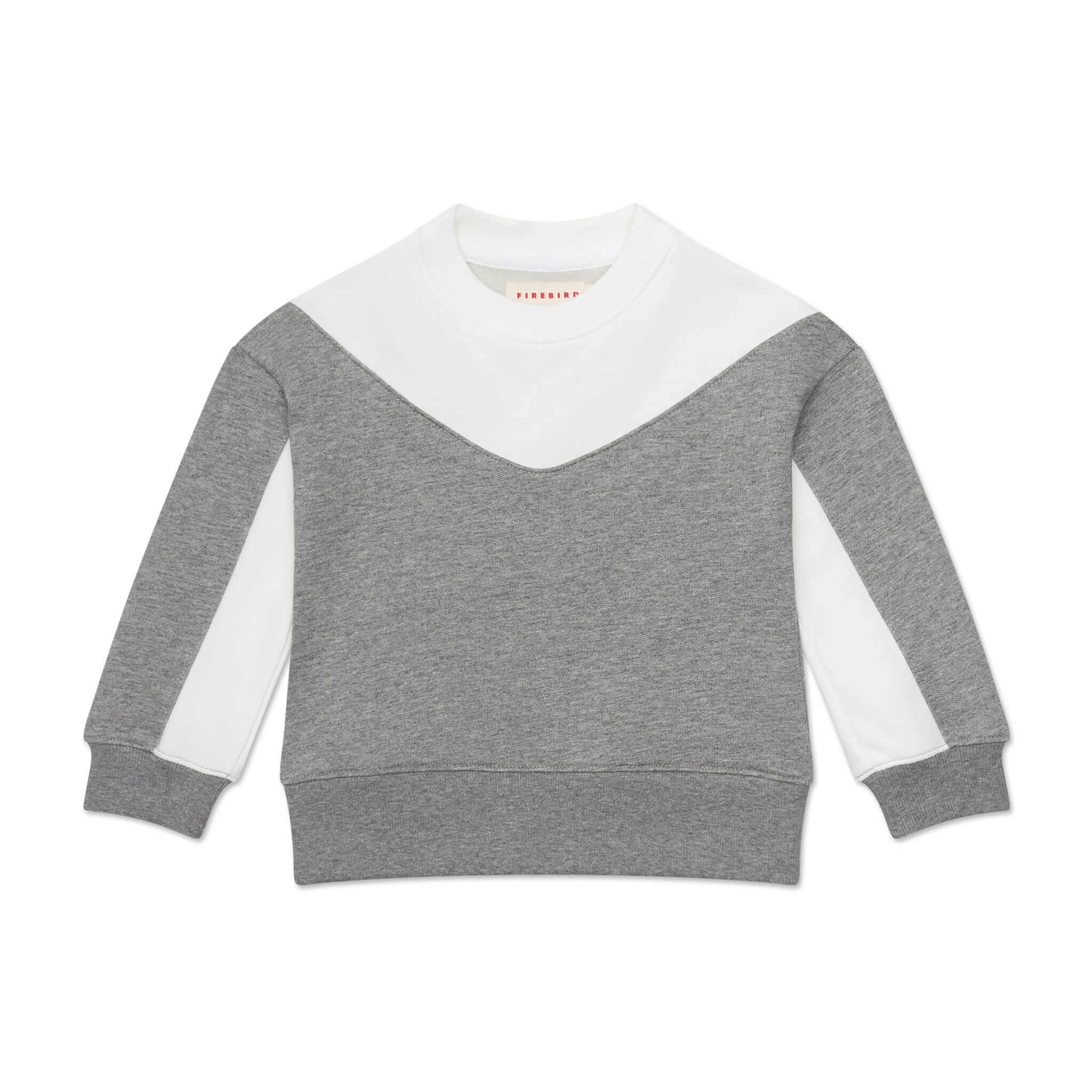 Colorblock Fleece Sweatshirt | Size: 12-13 | Color: Heather Grey / White Colorblock Refurbished - Firebird Kids refurbished available on Cerqular