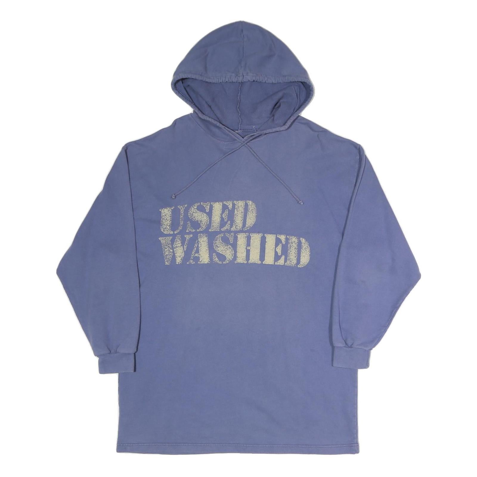 Womens Blue Hoodie XL Used Washed Distressed Print Cotton Blend Casual Refurbished - N/A refurbished available on Cerqular