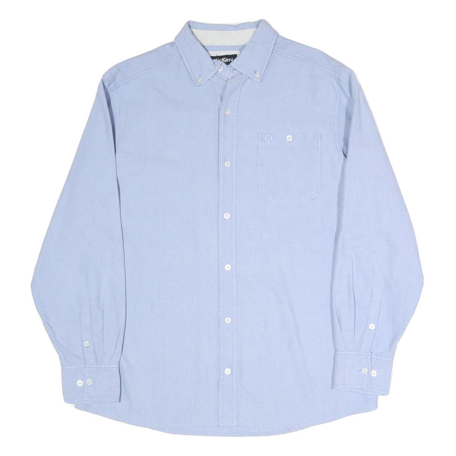 KICKERS Mens Blue Shirt L Button-Down Collar Long Sleeve Cotton Blend Classic Refurbished - N/A refurbished available on Cerqular
