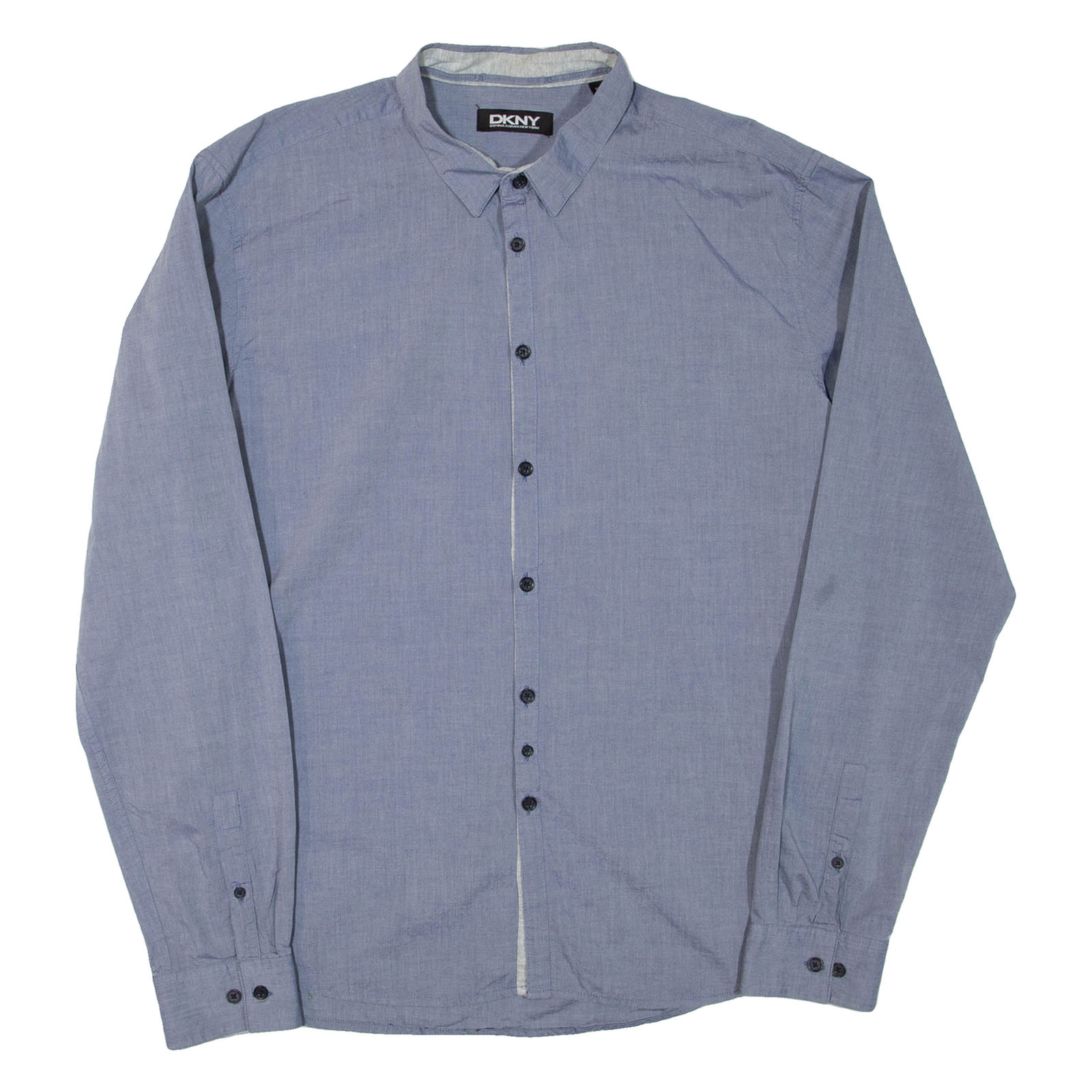 DKNY Mens Plain Shirt Grey Long Sleeve XL Refurbished - N/A refurbished available on Cerqular