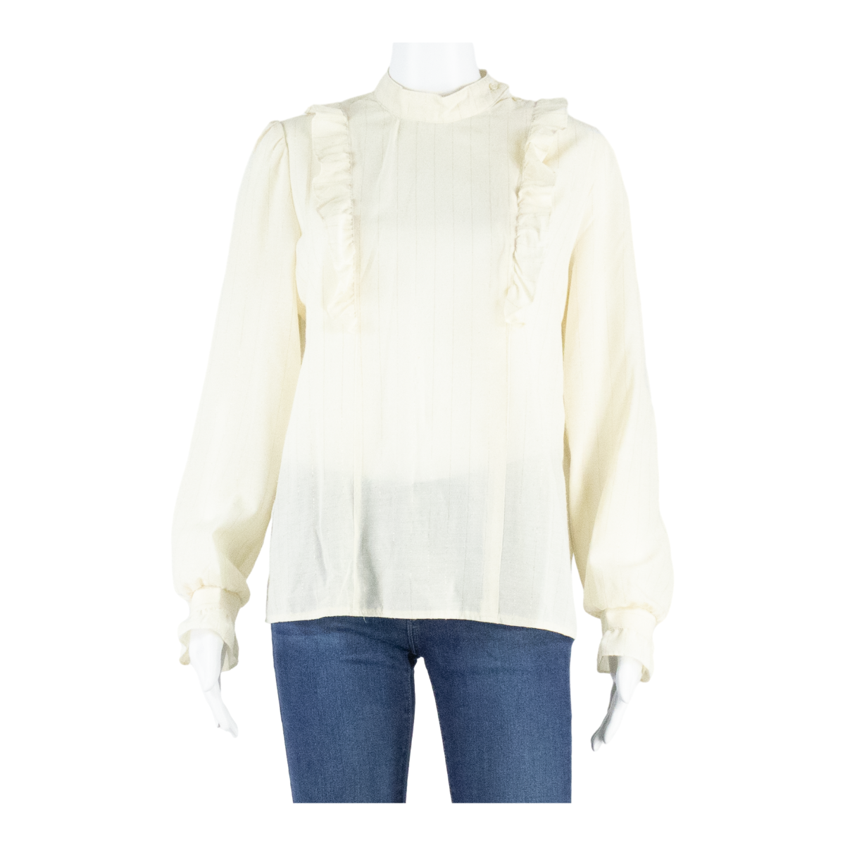 Buy Womens Blouse Cream Long Sleeve Striped M Refurbished - $16.89 Womens Blouse Cream Long Sleeve Striped M Refurbished - N/A refurbished available on Cerqular