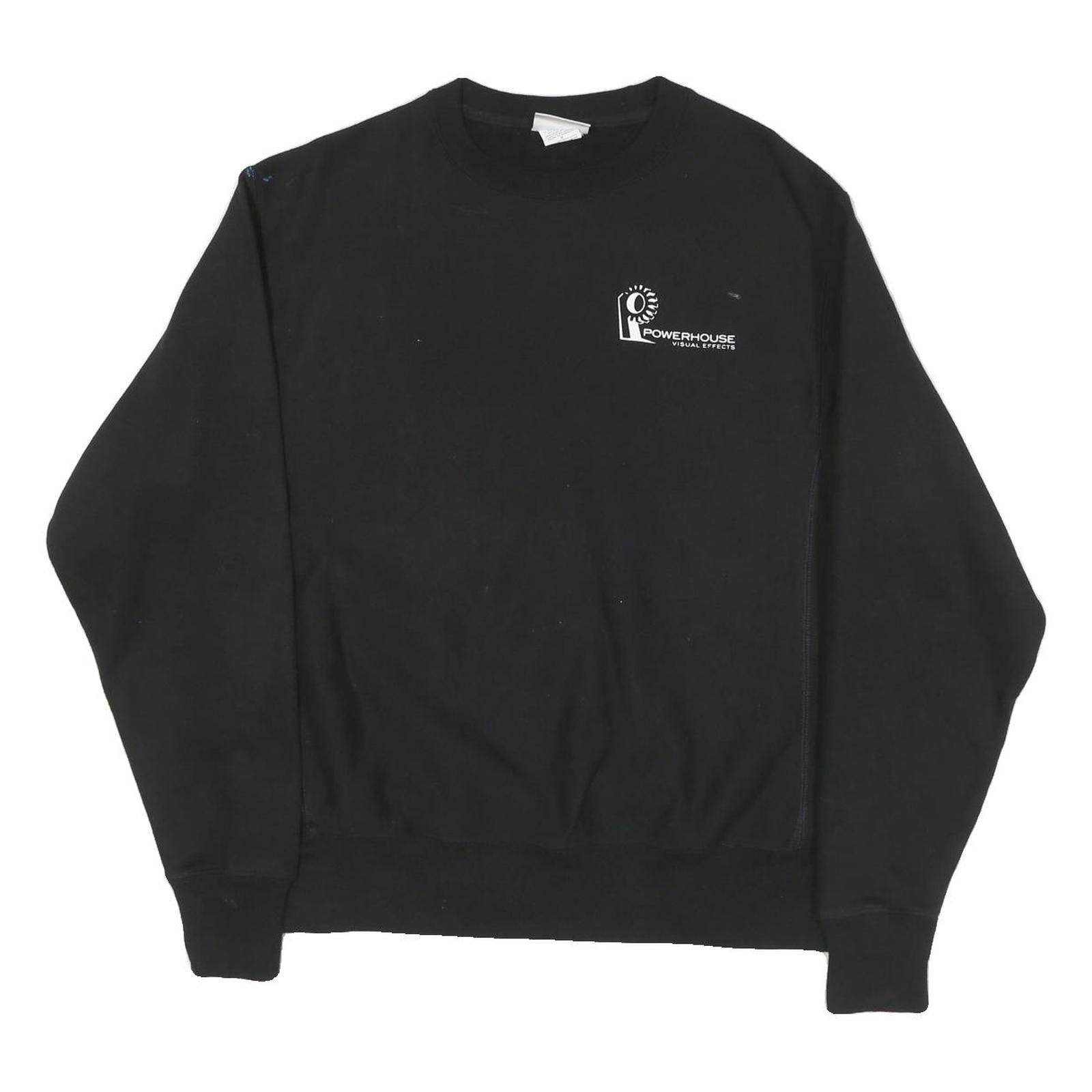 CHAMPION Mens Black Powerhouse Visual Effects Logo Crew Neck M Cotton Sweatshirt Refurbished - N/A refurbished available on Cerqular