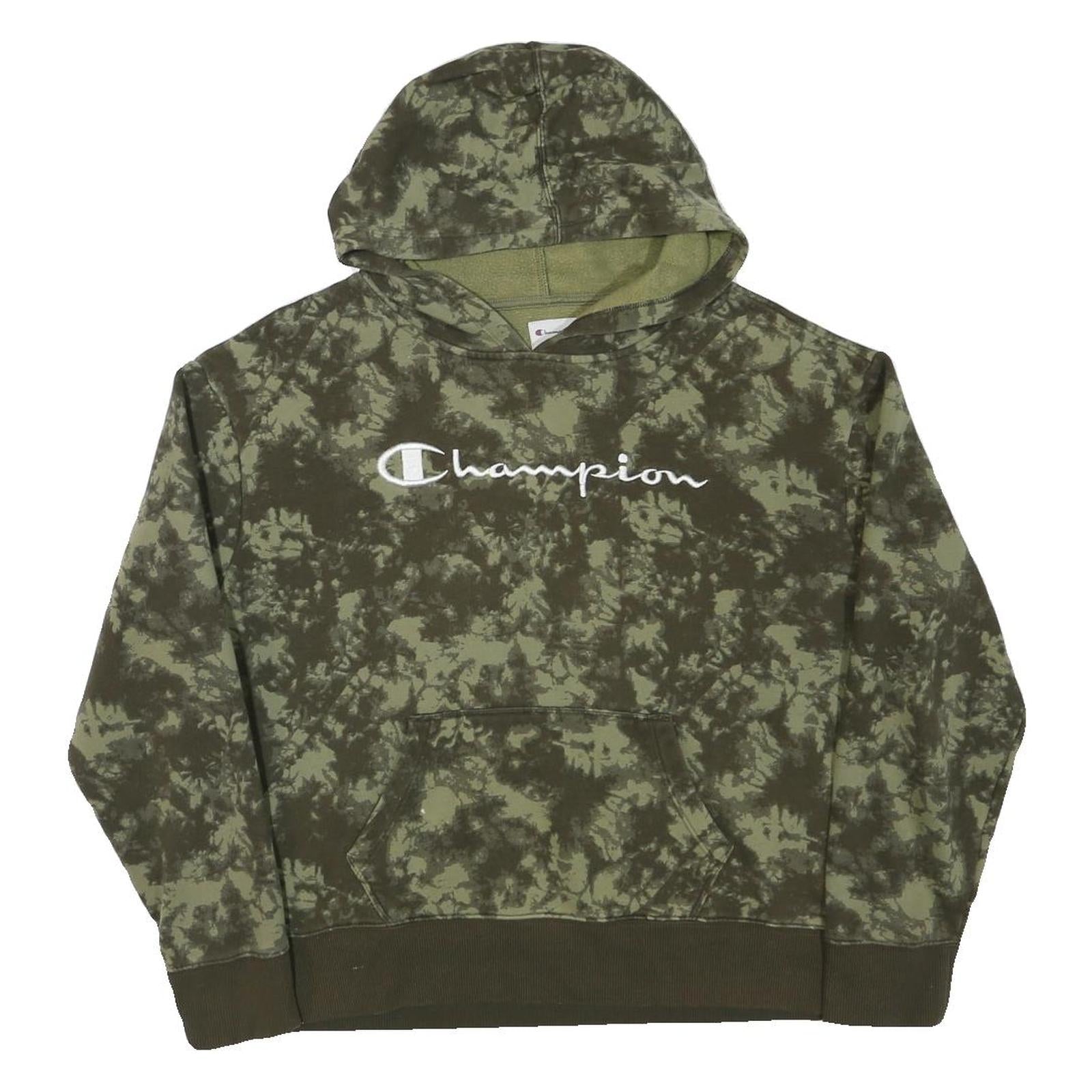 CHAMPION Womens Green Tie Dye Hoodie L Cotton Blend Casual Pullover Refurbished - N/A refurbished available on Cerqular