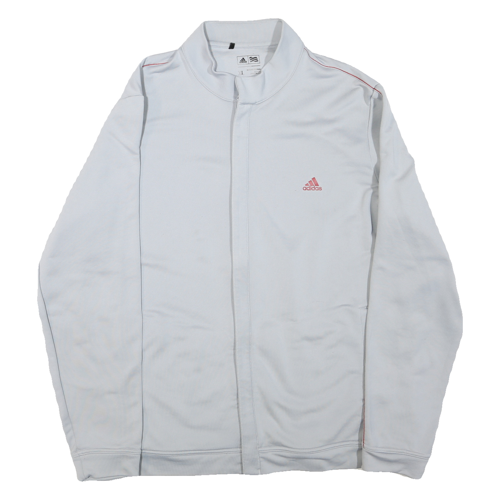 ADIDAS Mens White & Pink Logo Track Jacket XL Polyester Blend Zip Casual Refurbished - N/A refurbished available on Cerqular