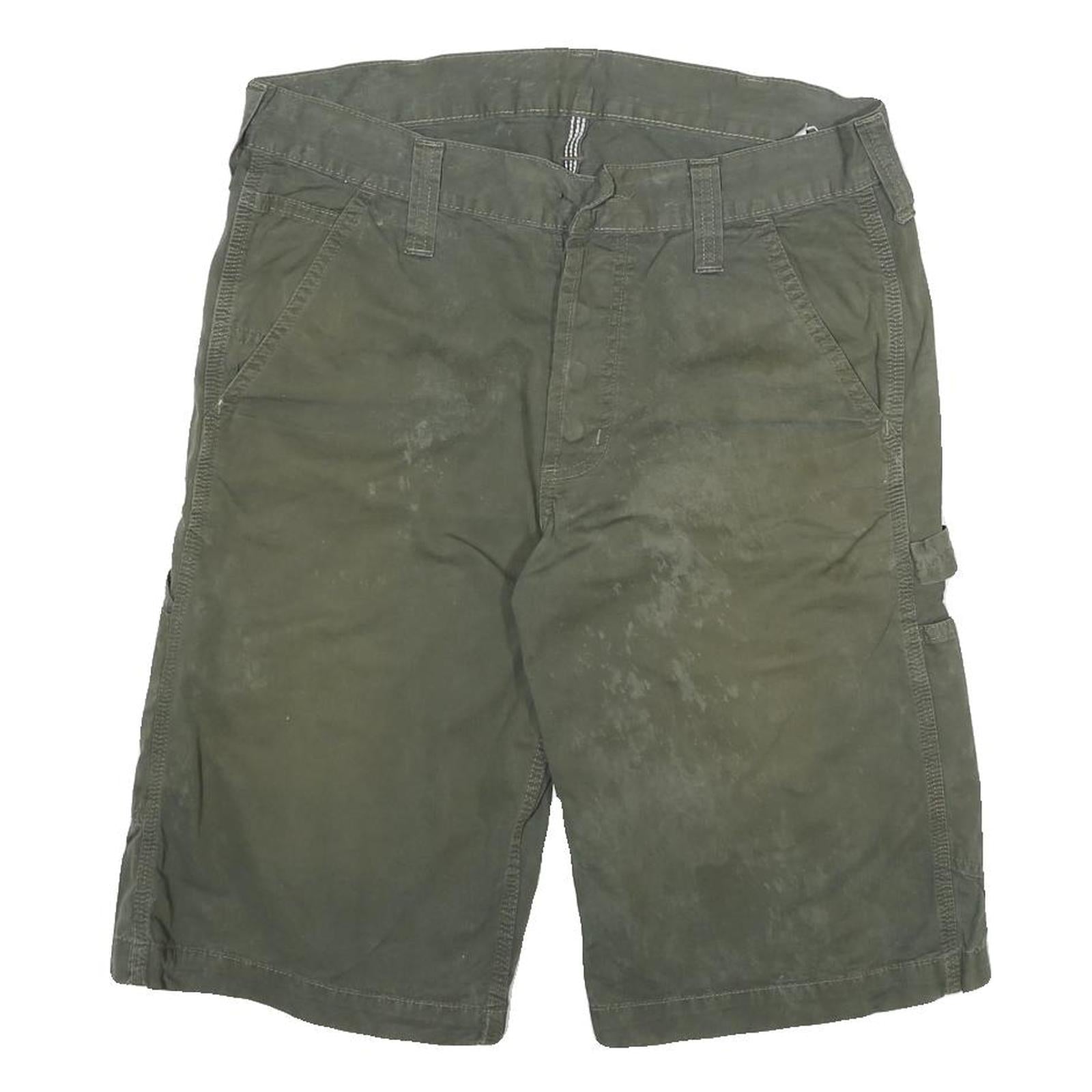 CARHARTT Mens Shorts Green Casual Cotton Blend M W29 Durable Workwear Refurbished - N/A refurbished available on Cerqular