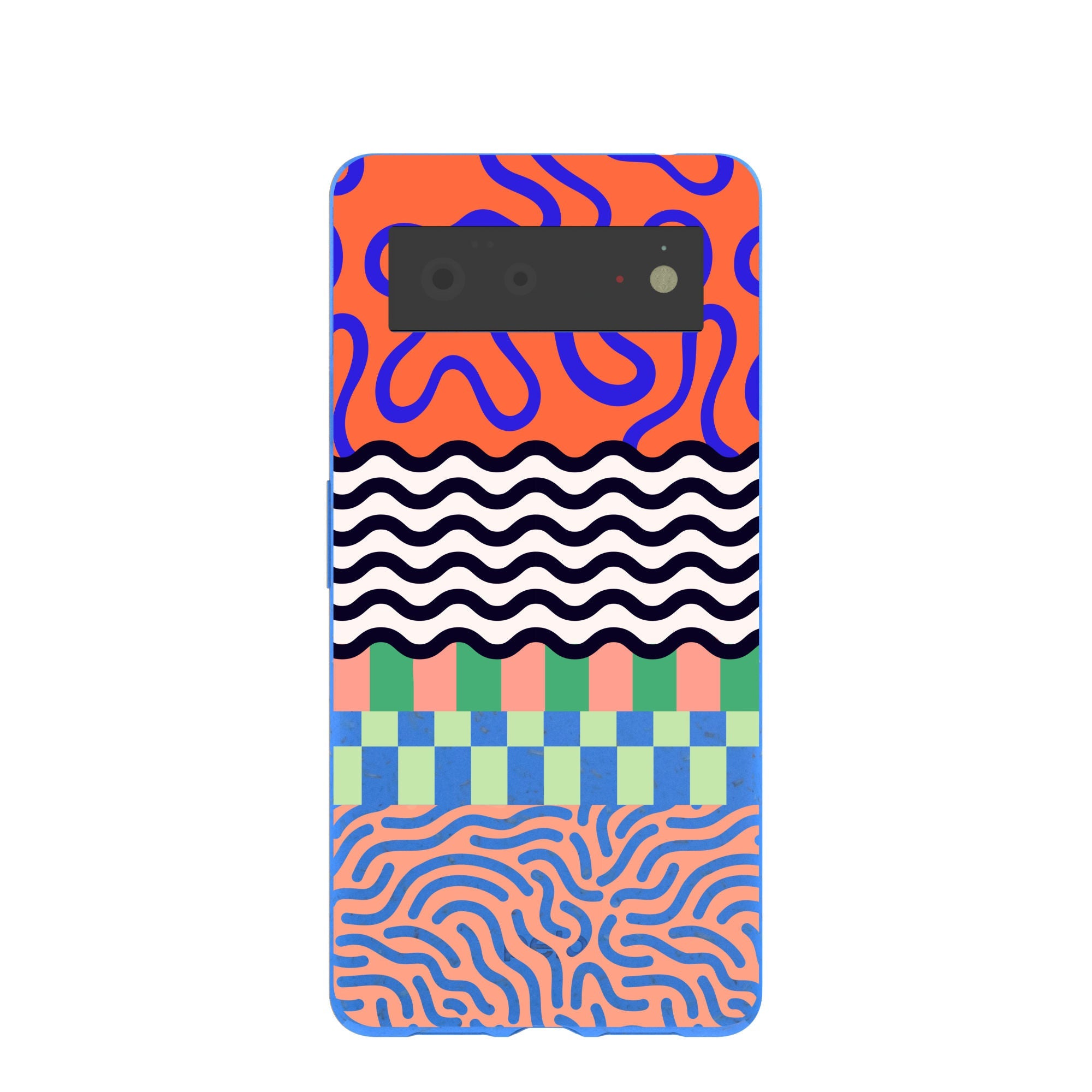 Electric Blue Tangerine Mix Google Pixel 6 Case Refurbished - Pela Case refurbished available on Cerqular
