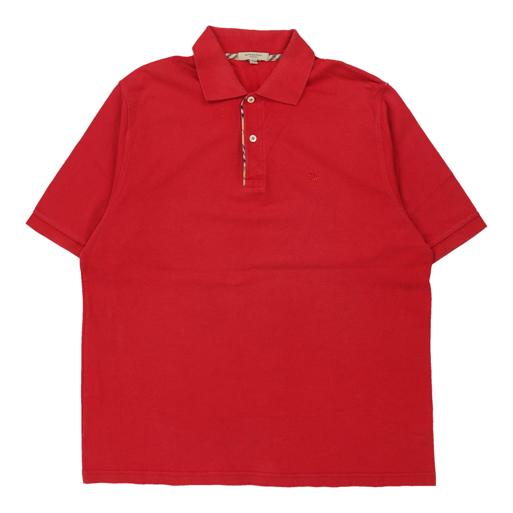 Burberry London Polo Shirt - Medium Red Cotton Refurbished - Thrifted (note: this is a term often used to describe second- refurbished available on Cerqular