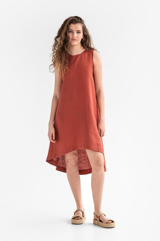 Royal Toscana linen dress - Clay | Size: M Refurbished - N/A (Note: This brand may not be well-known globally refurbished available on Cerqular