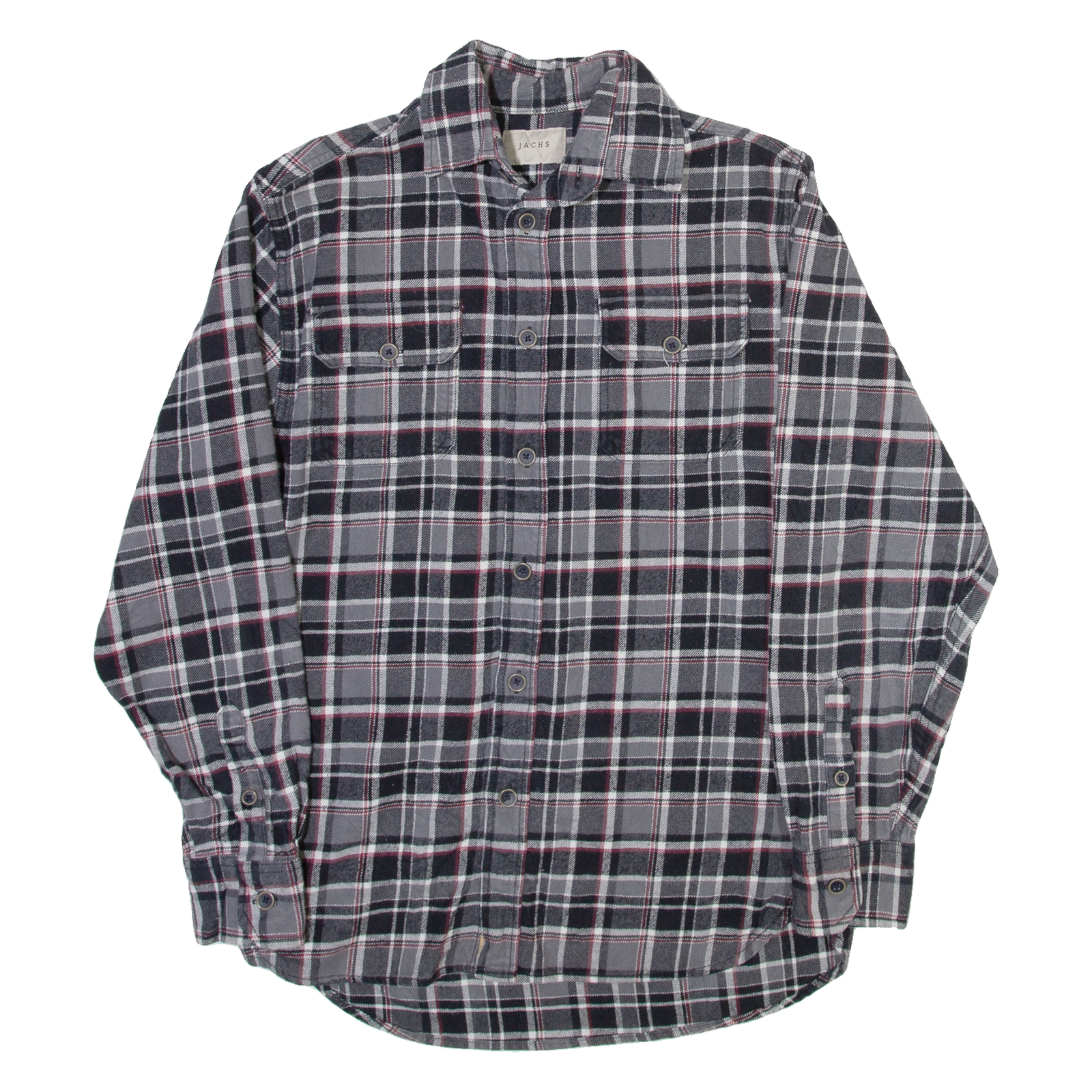 JACHS Mens Shirt Grey Check Long Sleeve S Refurbished - N/A refurbished available on Cerqular