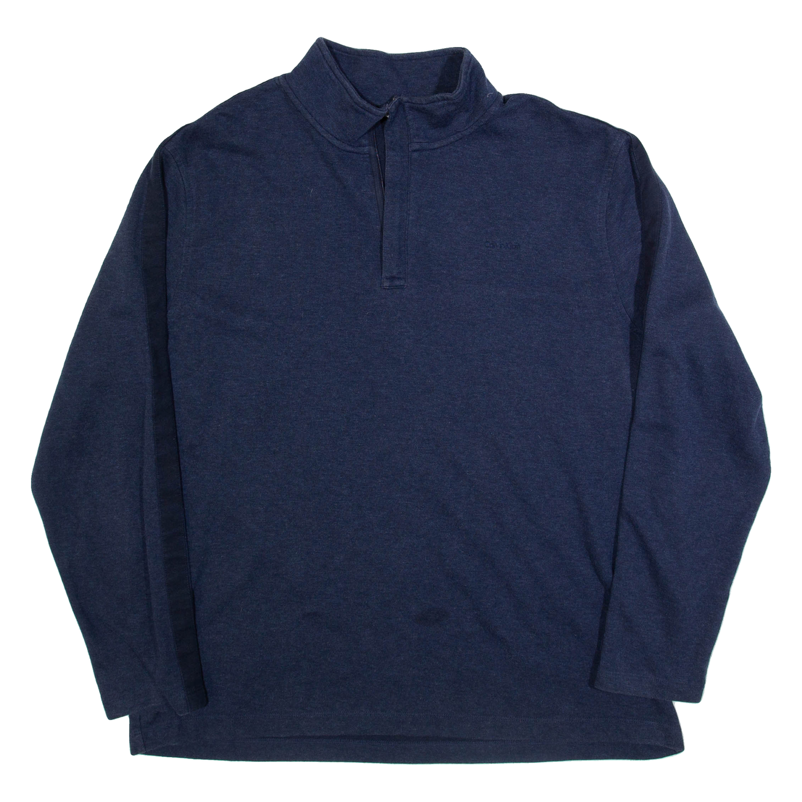 CALVIN KLEIN Mens Sweatshirt Blue 1/4 Zip 2XL Refurbished - N/A refurbished available on Cerqular