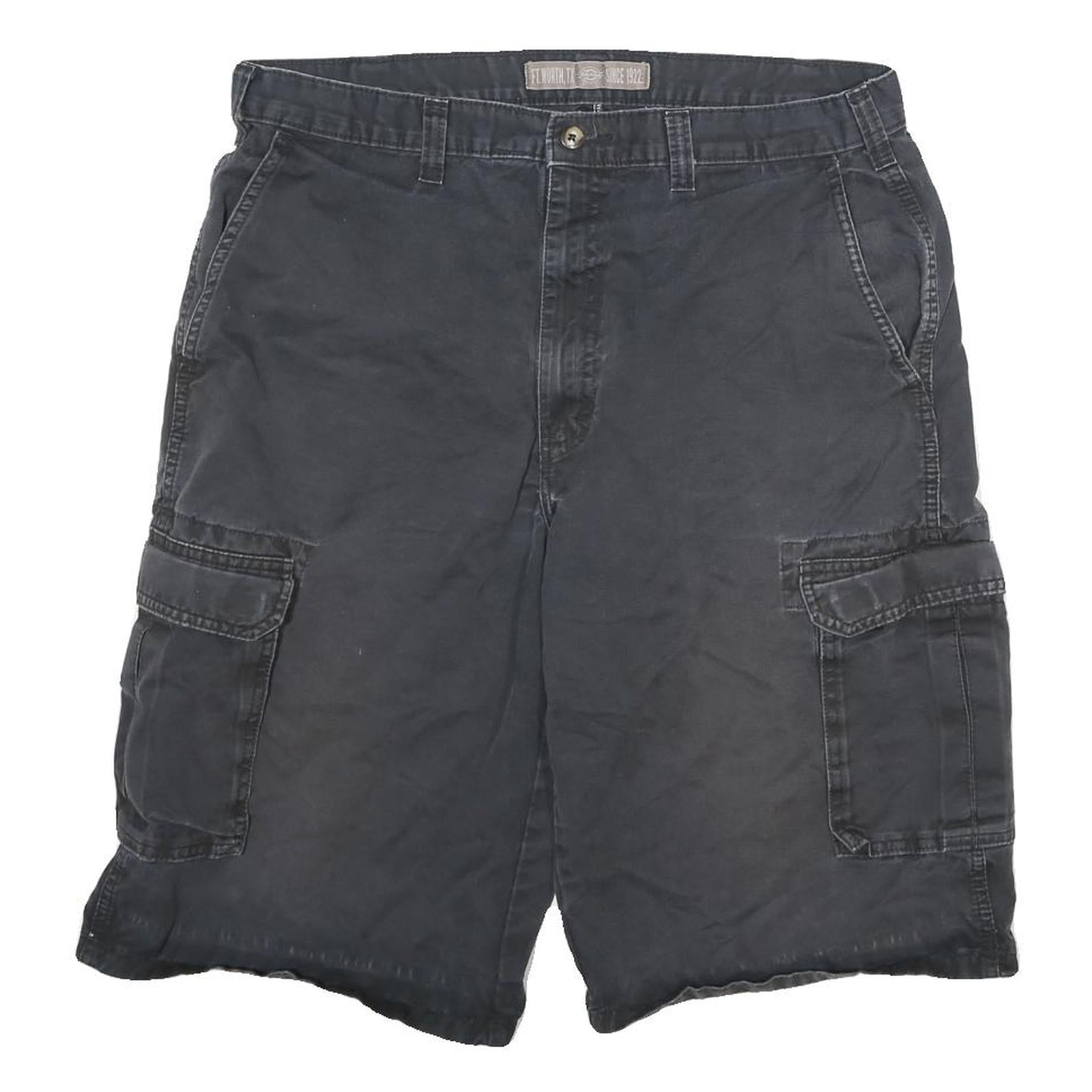 DICKIES Mens Shorts Black Cargo Cotton Blend XL W34 Workwear Casual Refurbished - N/A refurbished available on Cerqular