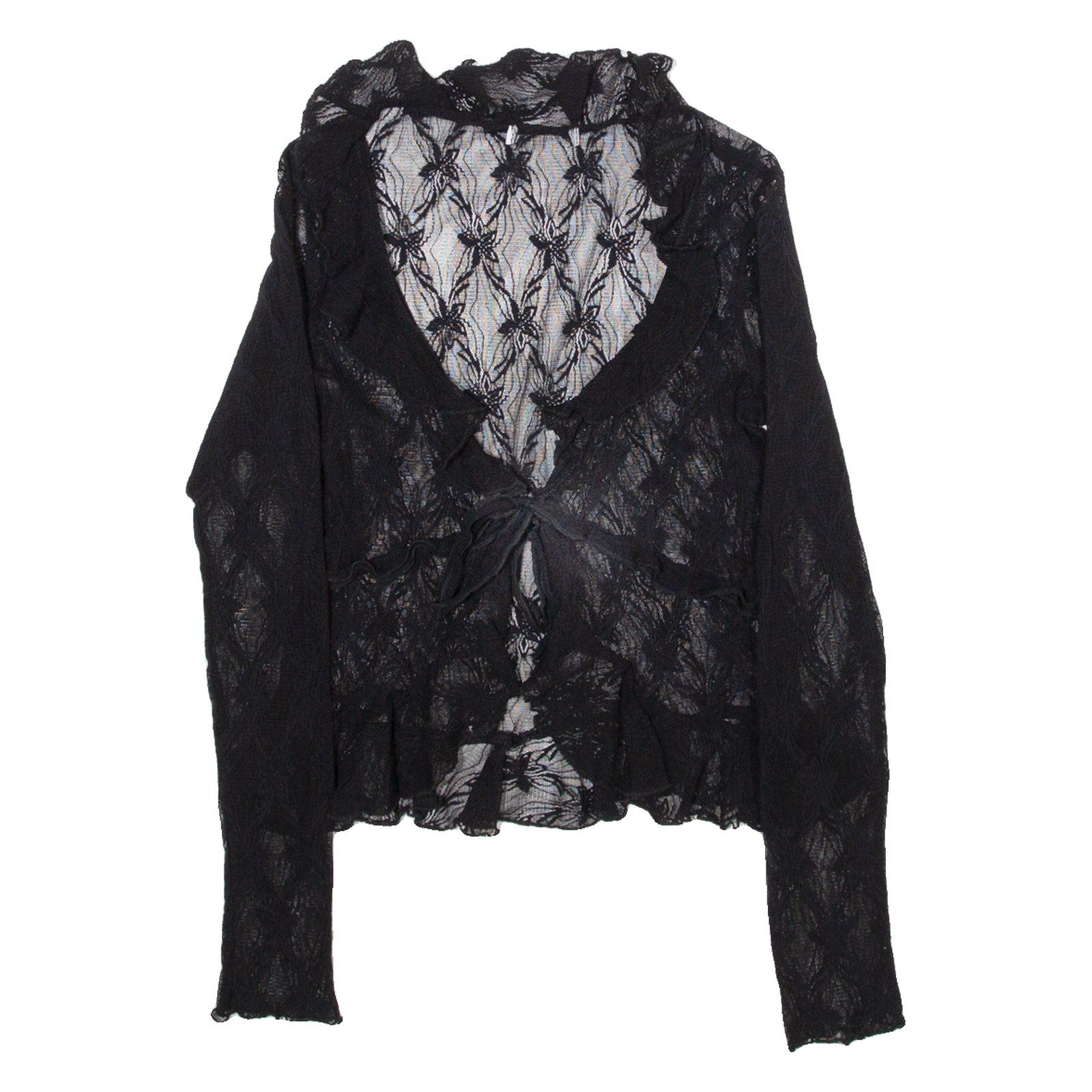 Womens Kimono Top Black Long Sleeve Floral XXS Refurbished - N/A refurbished available on Cerqular
