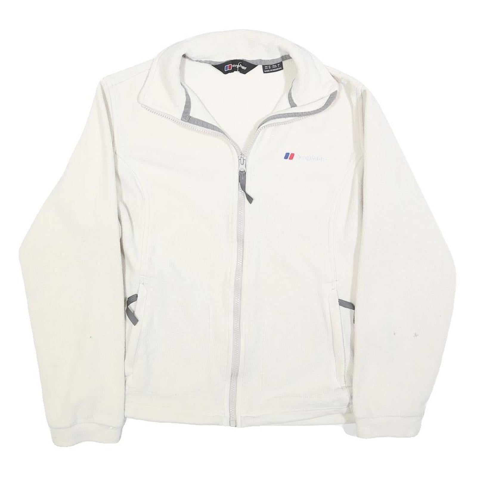 BERGHAUS Womens White Zip Jacket UK 12 Polyester Fleece Outdoor Warm Layer Refurbished - N/A refurbished available on Cerqular