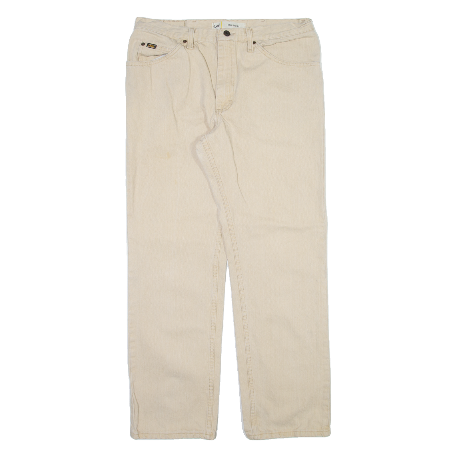 LEE Mens Trousers Cream Regular Straight W34 L30 Refurbished - N/A refurbished available on Cerqular