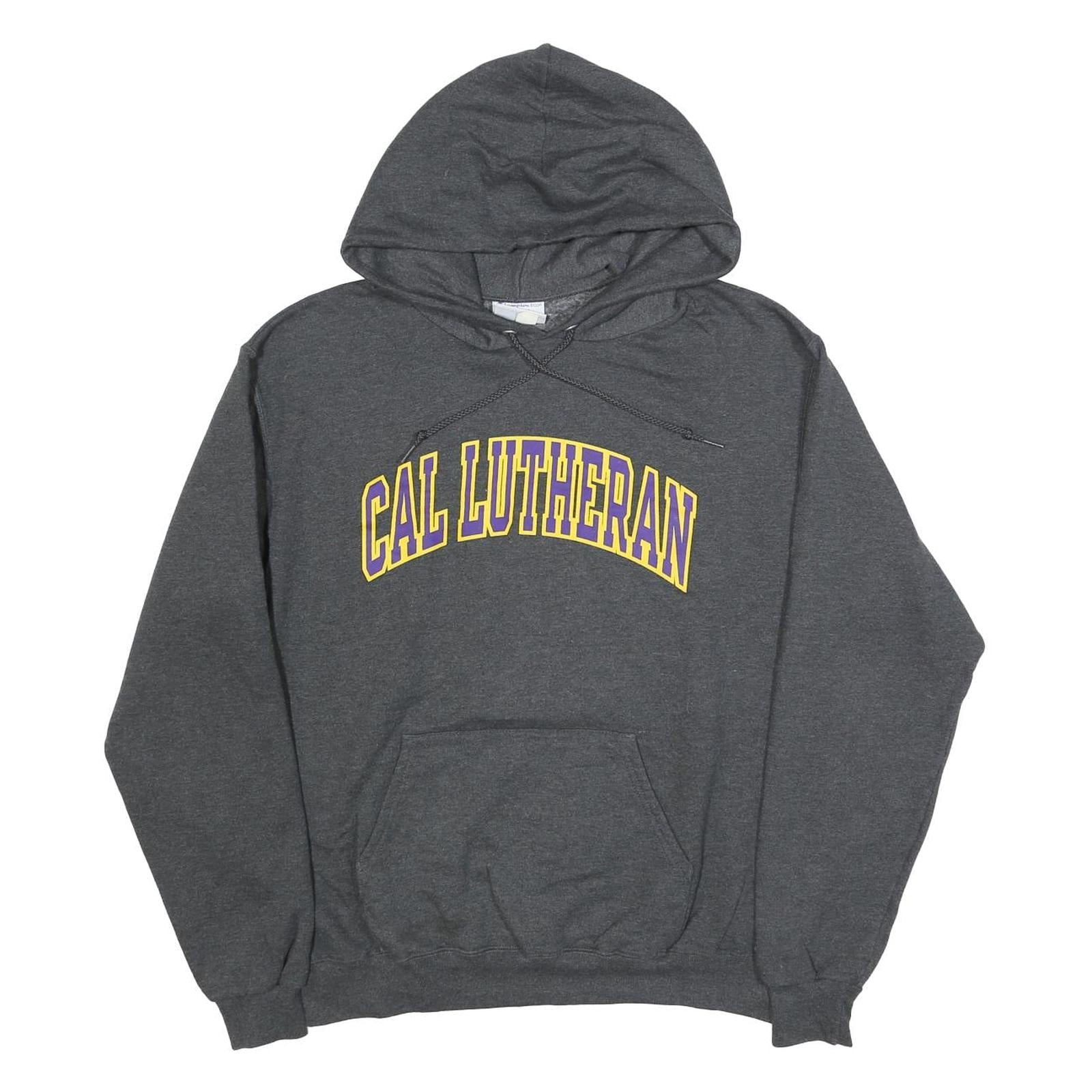 CHAMPION Mens Charcoal Grey Cal Lutheran Pullover Hoodie M Cotton Blend Refurbished - N/A refurbished available on Cerqular