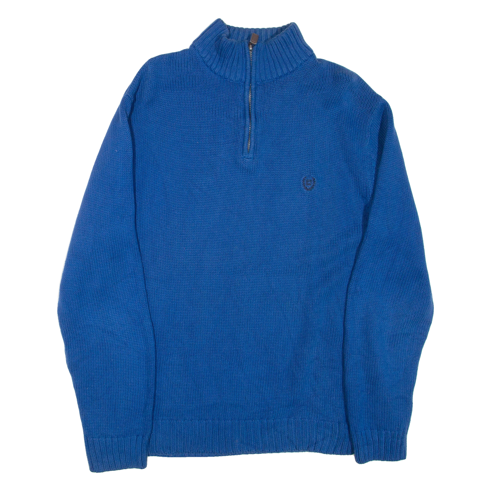 CHAPS Mens Jumper Blue 1/4 Zip Tight Knit L Refurbished - N/A refurbished available on Cerqular