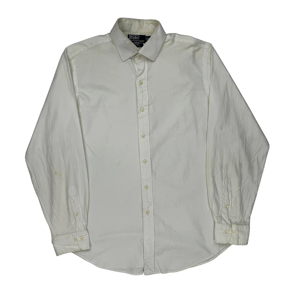 Polo By Ralph Lauren Shirt - XL White Cotton Refurbished - Thrifted (note: this is a term often used to describe second- refurbished available on Cerqular