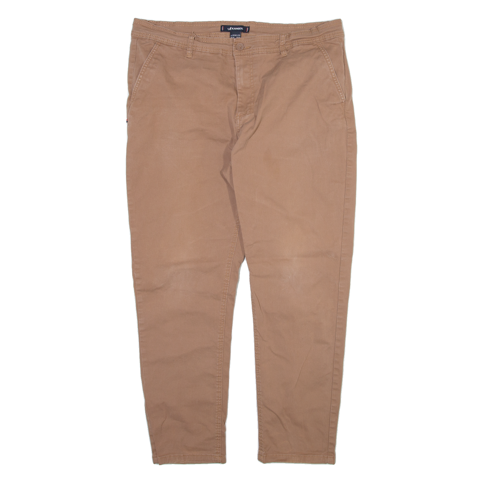 KANGOL Mens Trousers Brown Regular Tapered W36 L27 Refurbished - N/A refurbished available on Cerqular