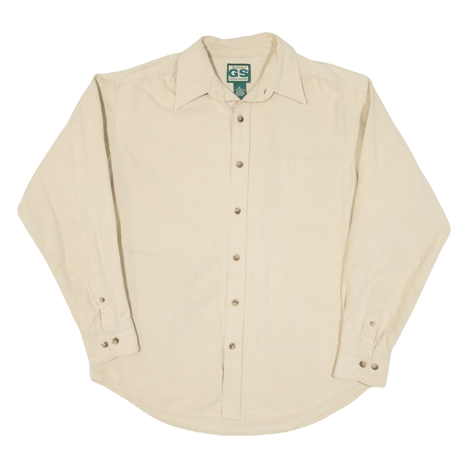 GUIDE SERIES Mens Plain Shirt Beige Long Sleeve S Refurbished - N/A refurbished available on Cerqular