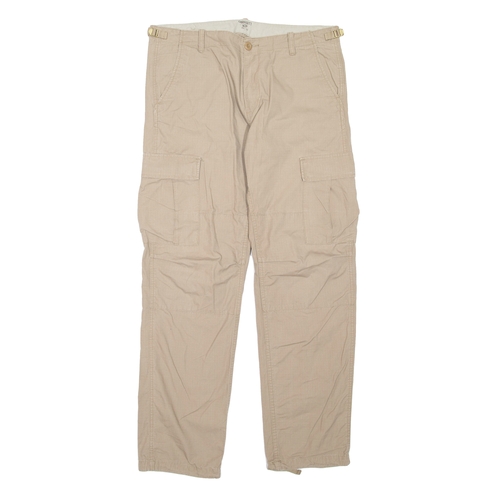 CARHARTT WIP Cargo Mens Trousers Beige Regular Straight W24 L32 Refurbished - N/A refurbished available on Cerqular