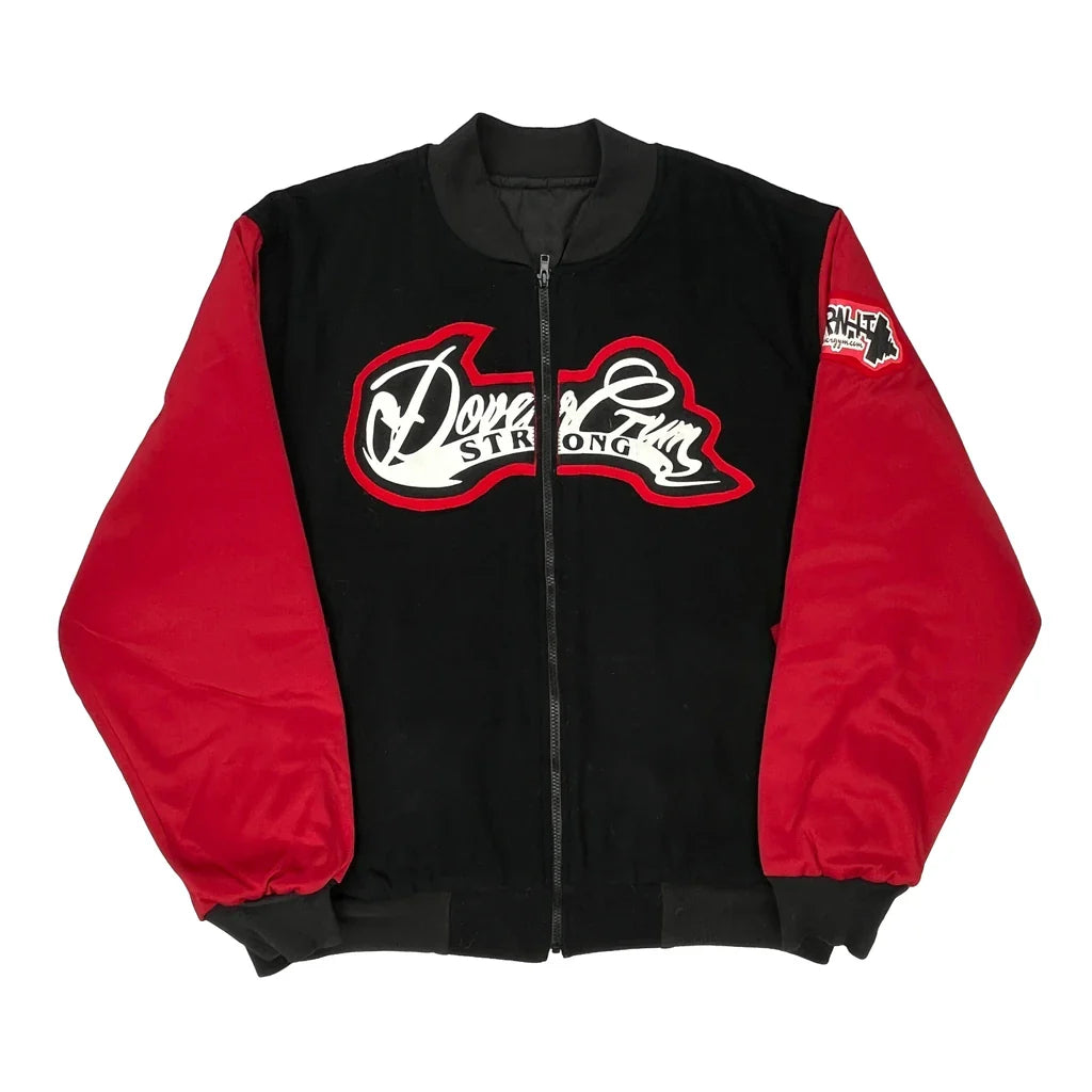 J-Rock Unbranded Varsity Jacket - 2XL Black Polyester Refurbished - Thrifted (note: this is a term often used to describe second- refurbished available on Cerqular
