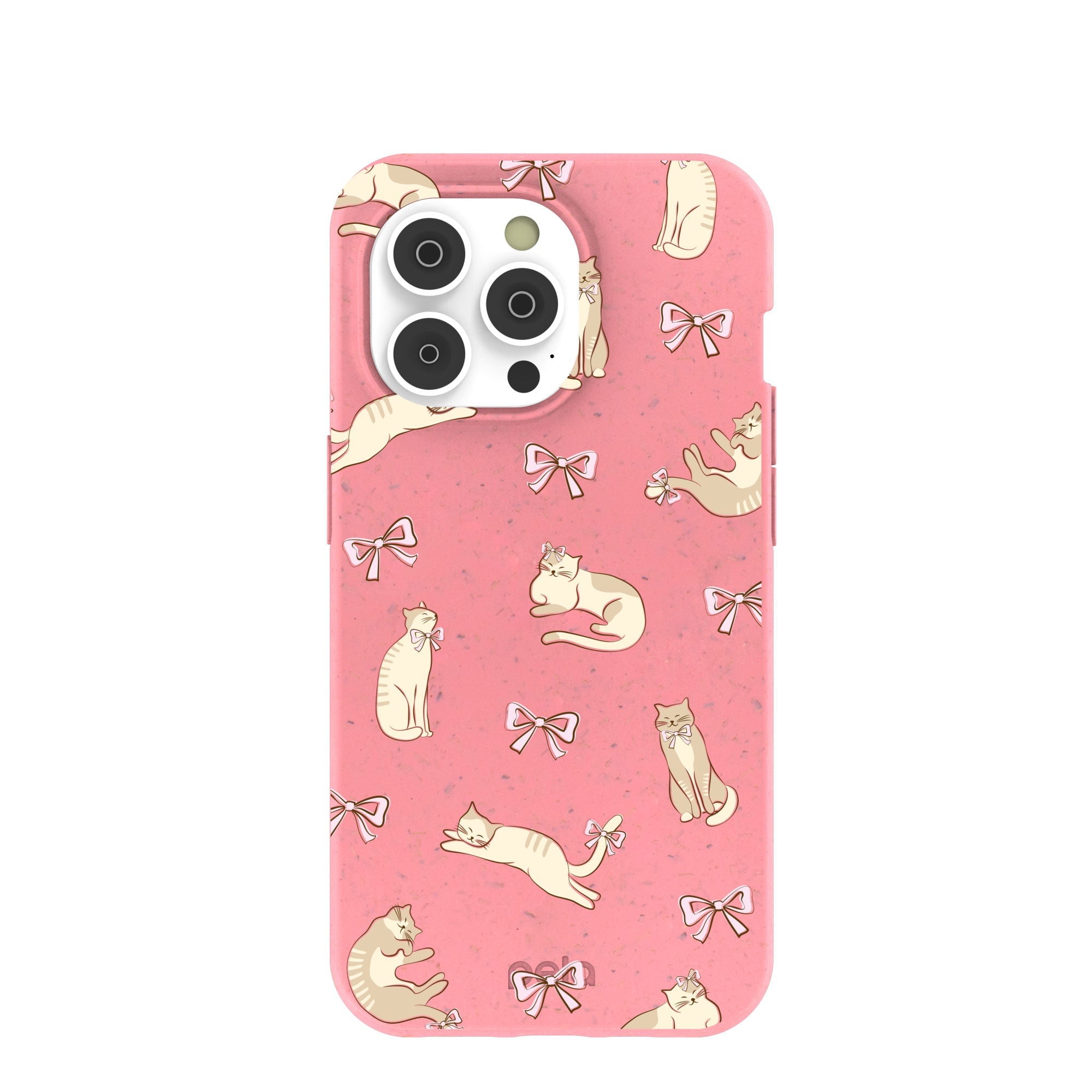 Bubblegum Pink Purrfection iPhone 14 Pro Case Refurbished - Pela Case refurbished available on Cerqular