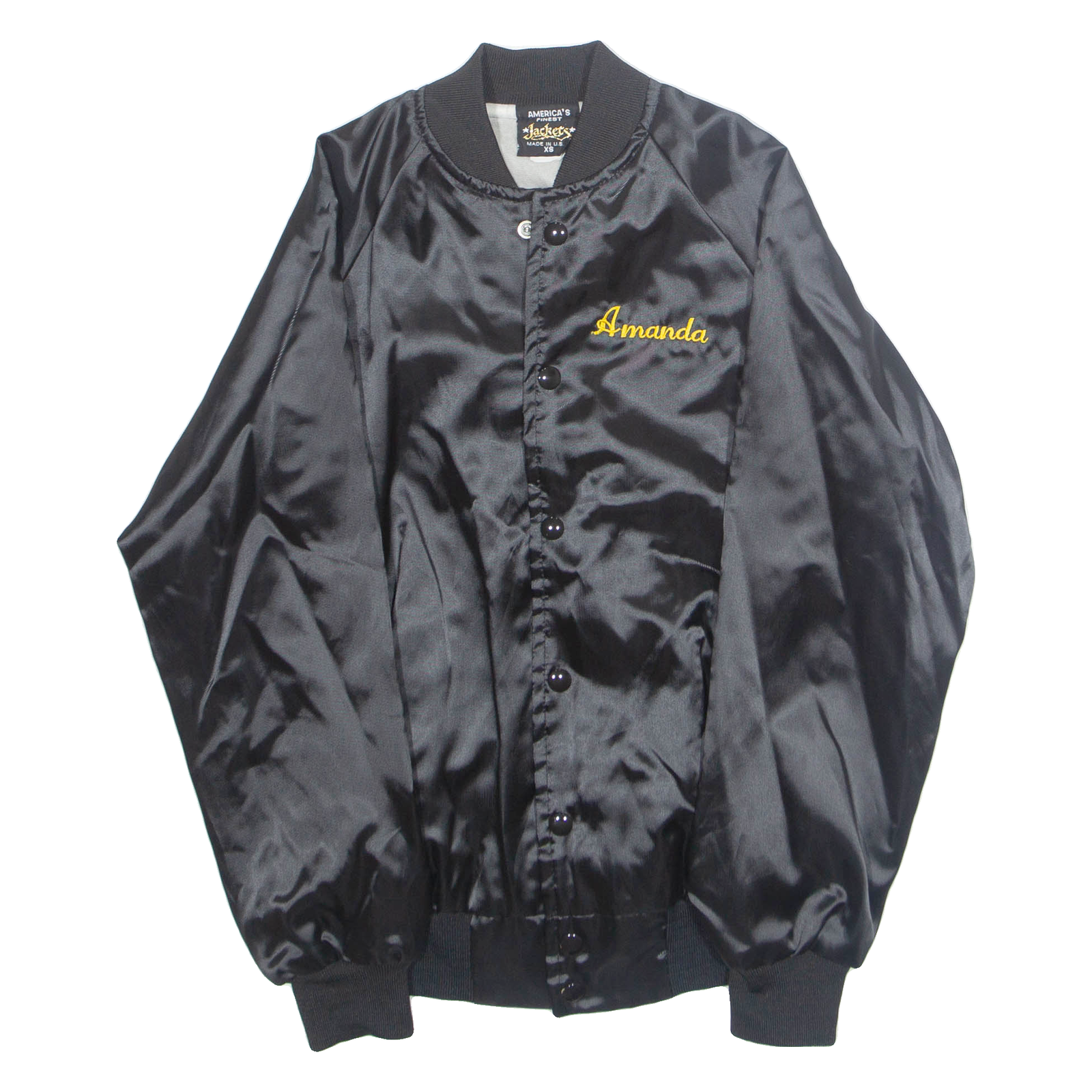AMERICAS JACKETS Mens Varsity Jacket Black Nylon USA XS Refurbished - N/A refurbished available on Cerqular