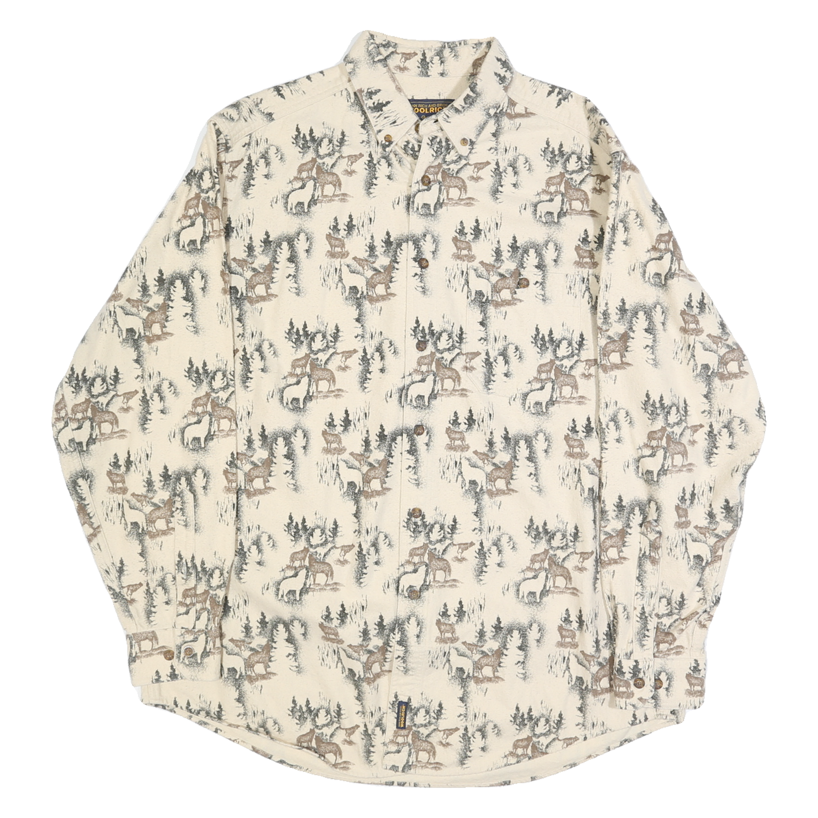 Buy WOOLRICH Mens Cream Brown All Over Print Cotton Shirt XL Button Down Long Sleeve Refurbished - $41.59 WOOLRICH Mens Cream Brown All Over Print Cotton Shirt XL Button Down Long Sleeve Refurbished - N/A refurbished available on Cerqular