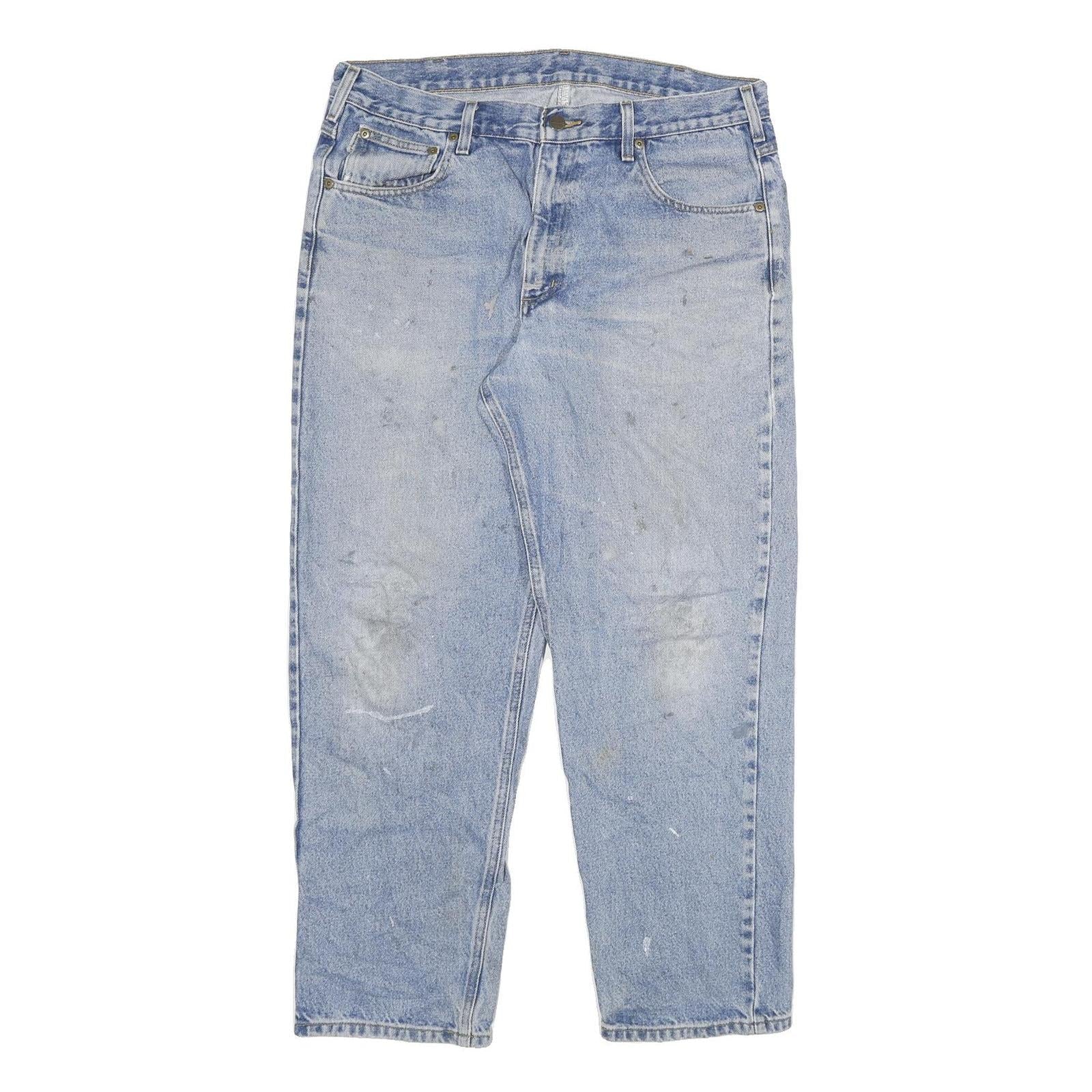 CARHARTT Mens Relaxed Jeans Blue Denim W36 L30 Zip Cotton Blend Casual Workwear Refurbished - N/A refurbished available on Cerqular