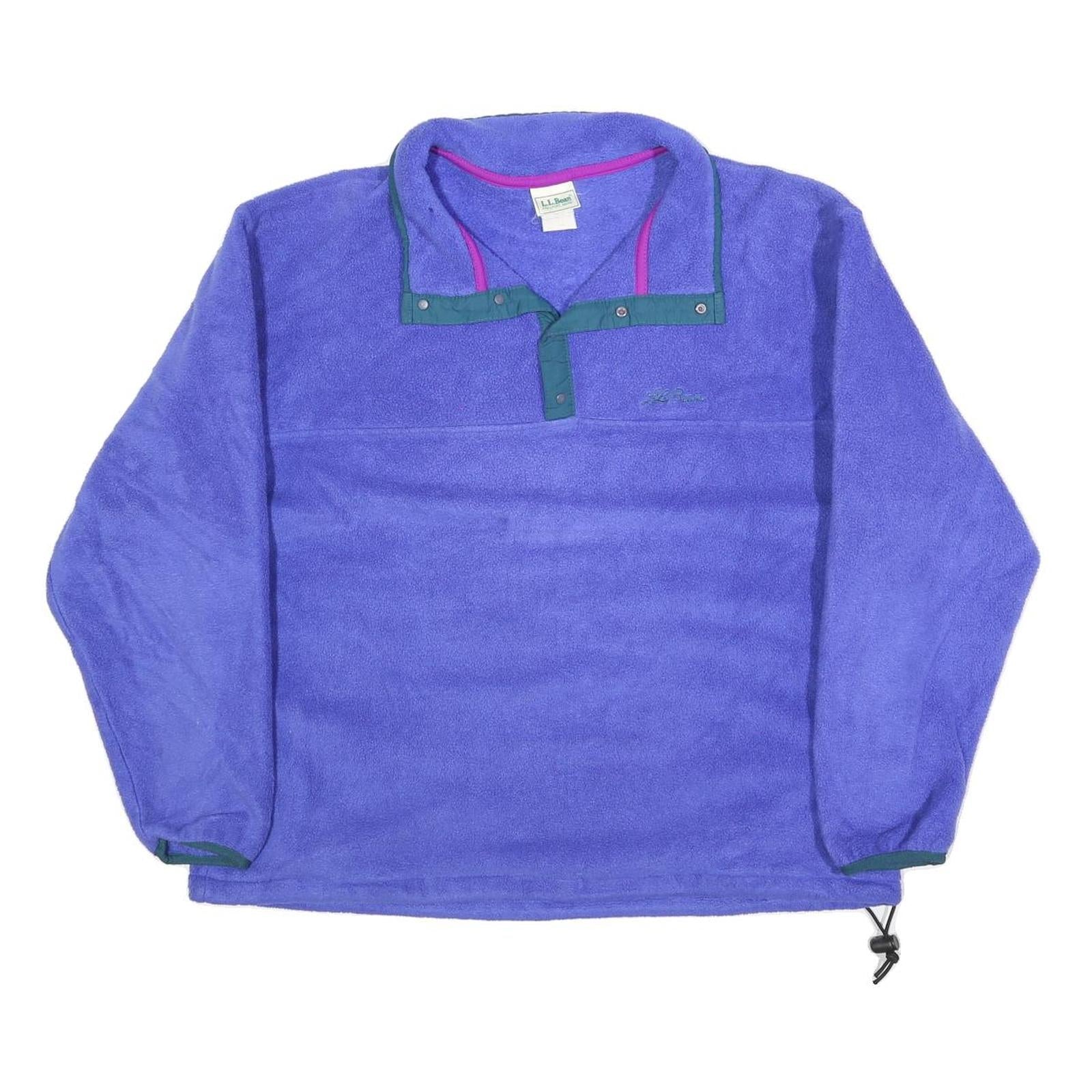 LL BEAN Womens Purple Plain Pullover Crew Neck Knit L Fleece Warm Lightweight Refurbished - N/A refurbished available on Cerqular