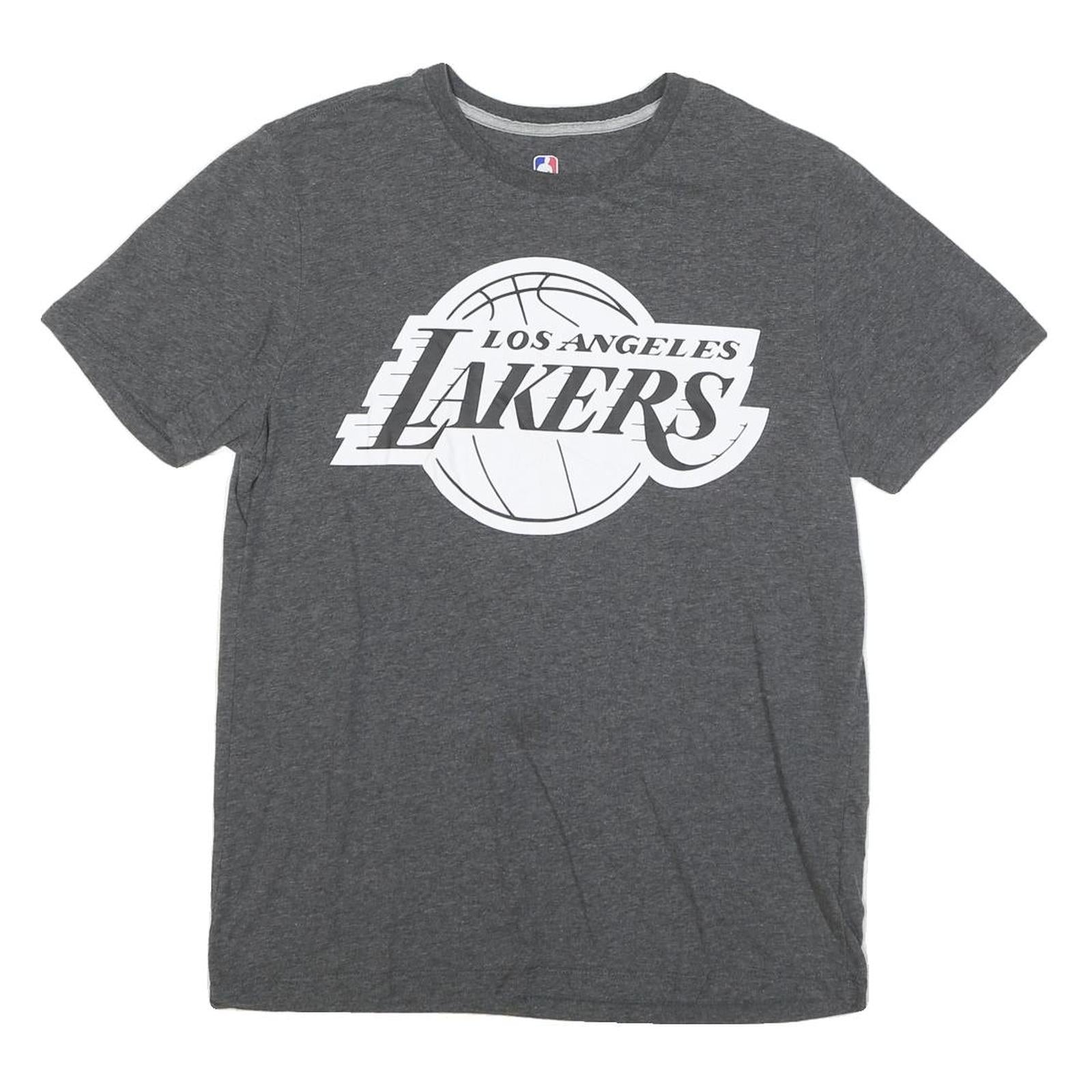 NBA Mens Grey Los Angeles Lakers Graphic T-Shirt L Short Sleeve Crew Neck Refurbished - N/A refurbished available on Cerqular