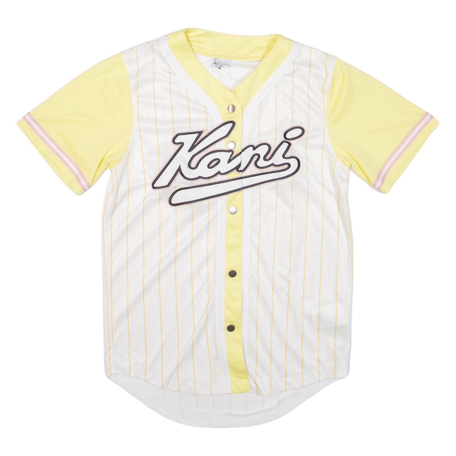 KARL KANI Striped Baseball Womens Jersey White V-Neck XS Refurbished - N/A refurbished available on Cerqular