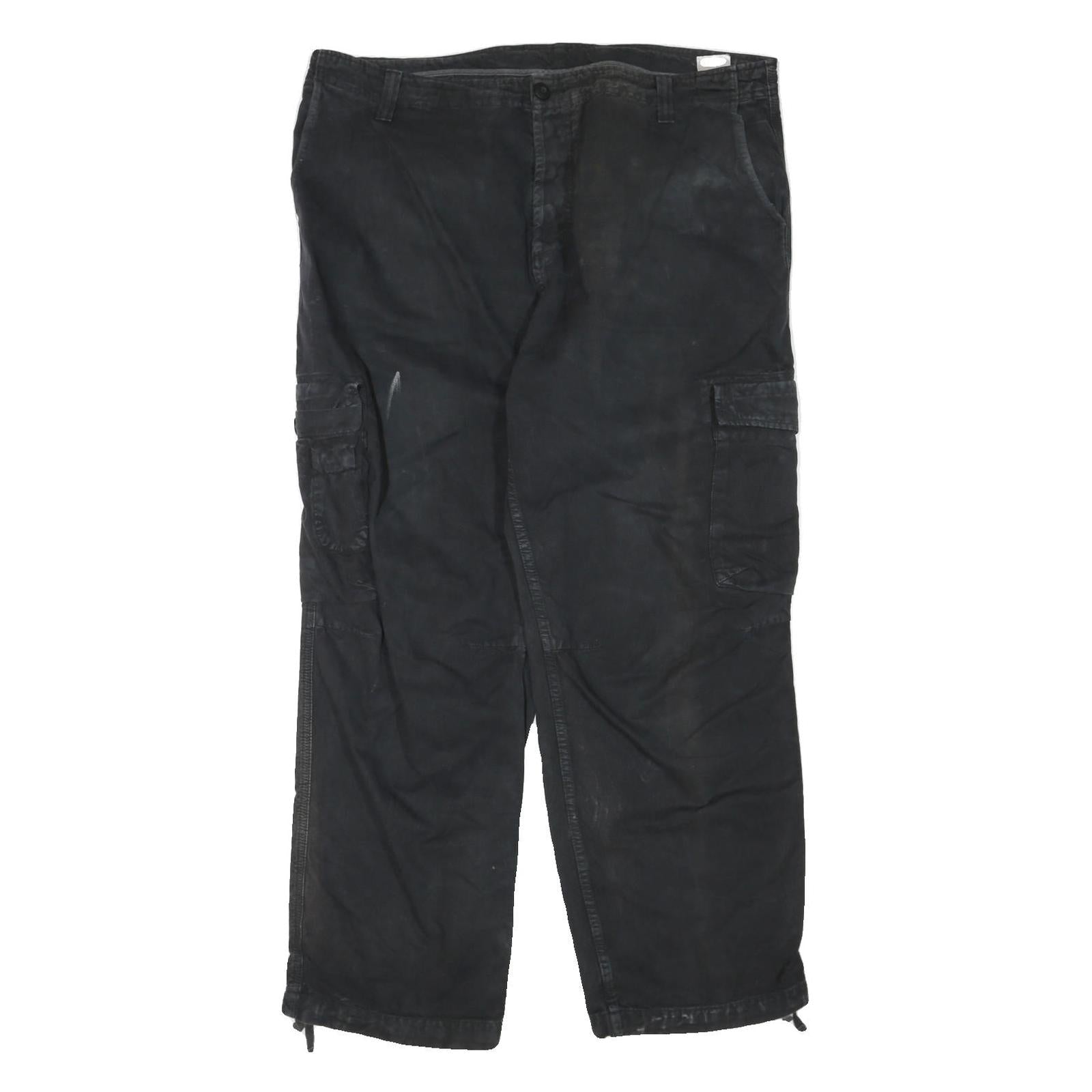 CARHARTT Mens Black Cotton Blend Regular Cargo Trousers W42 L32 Workwear Utility Refurbished - N/A refurbished available on Cerqular