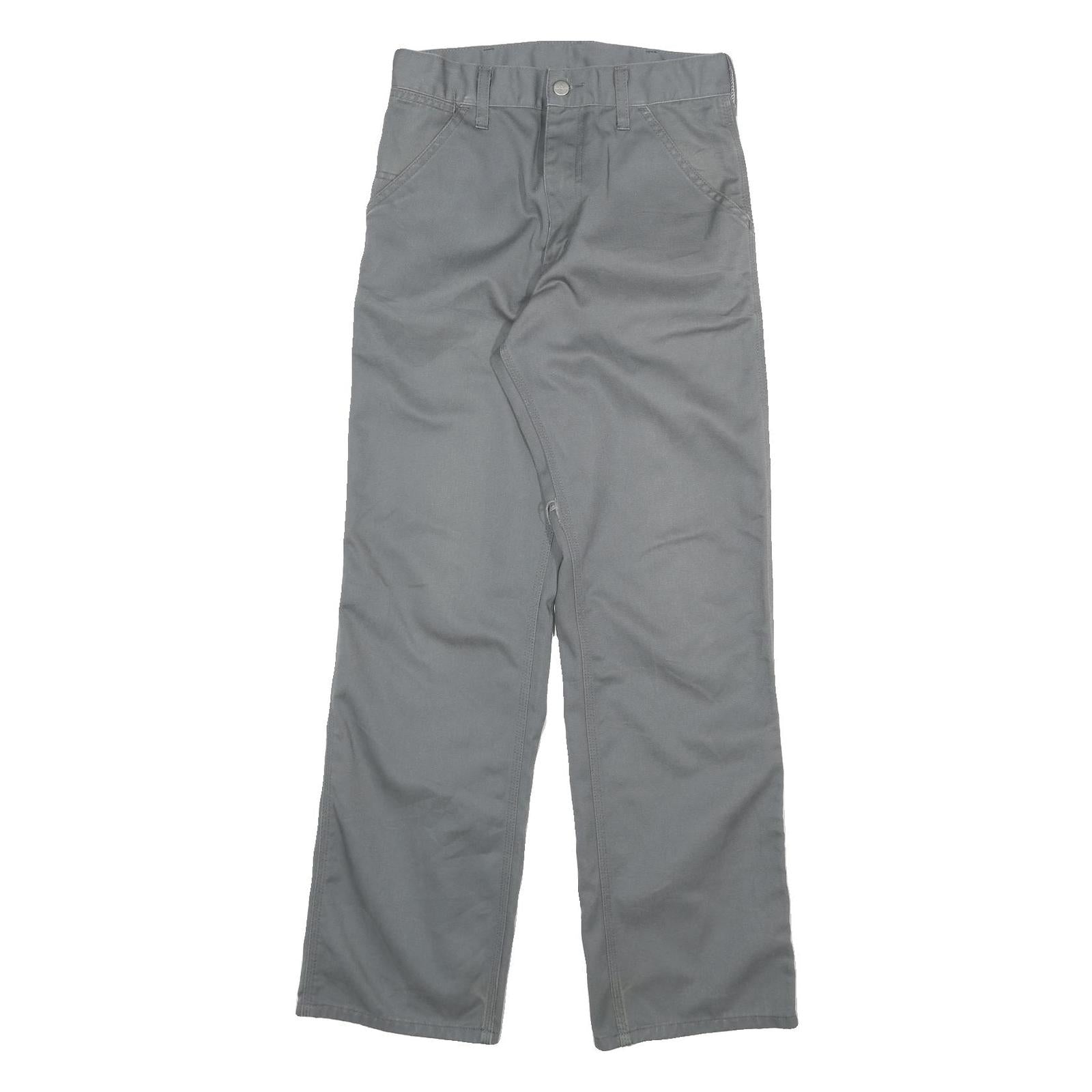 CARHARTT Mens Cotton Blend Grey Regular Straight Trousers W26 L29 Workwear Zip Refurbished - N/A refurbished available on Cerqular