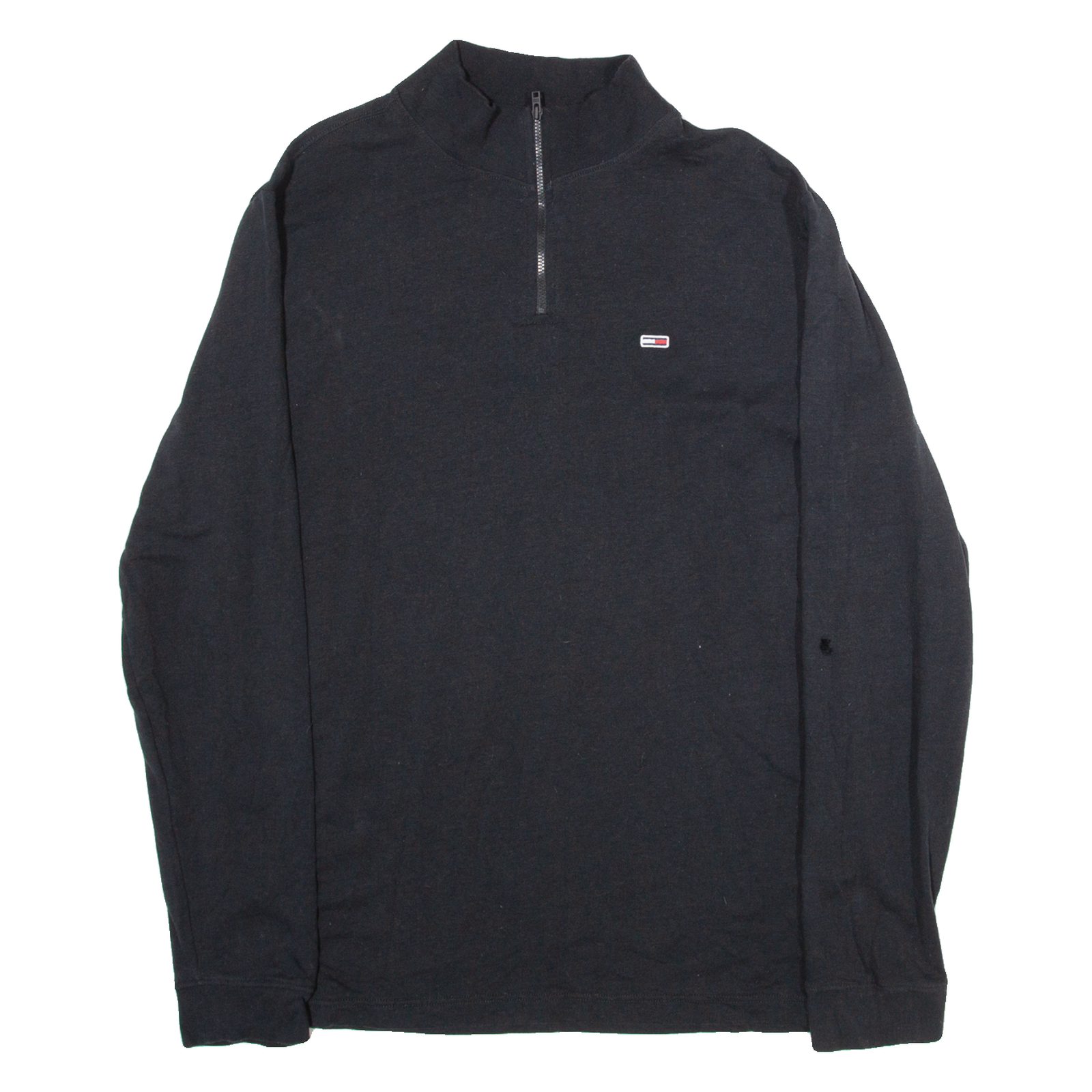 TOMMY HILFIGER Mens Sweatshirt Black 1/4 Zip L Refurbished - N/A refurbished available on Cerqular