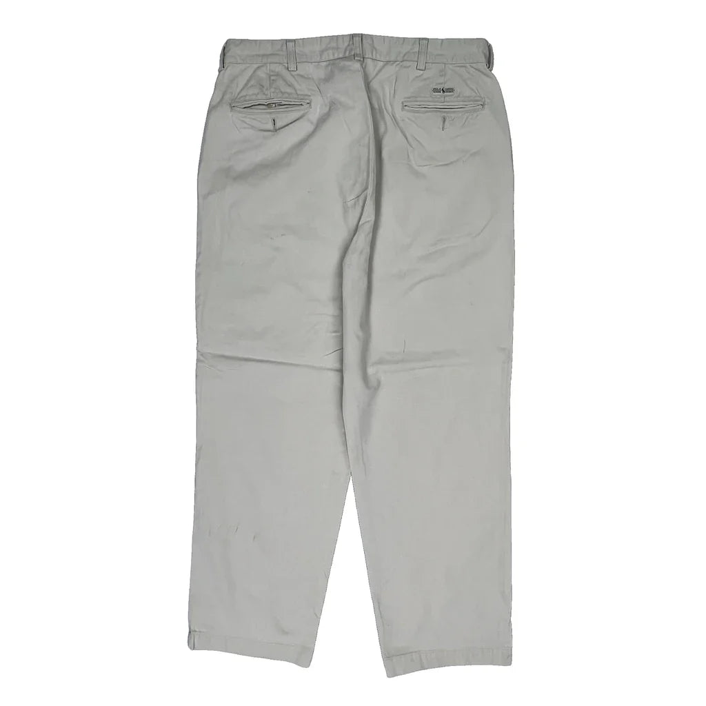 Polo By Ralph Lauren Trousers - 35W 30L Cream Cotton Refurbished - Thrifted (note: this is a term often used to describe second- refurbished available on Cerqular
