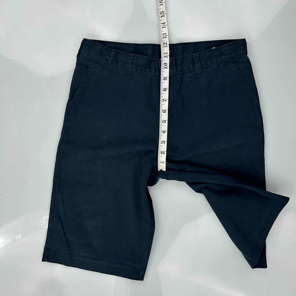 Dickies Chino Shorts - 32W 10L Black Cotton Blend Refurbished - Thrifted (note: this is a term often used to describe second- refurbished available on Cerqular
