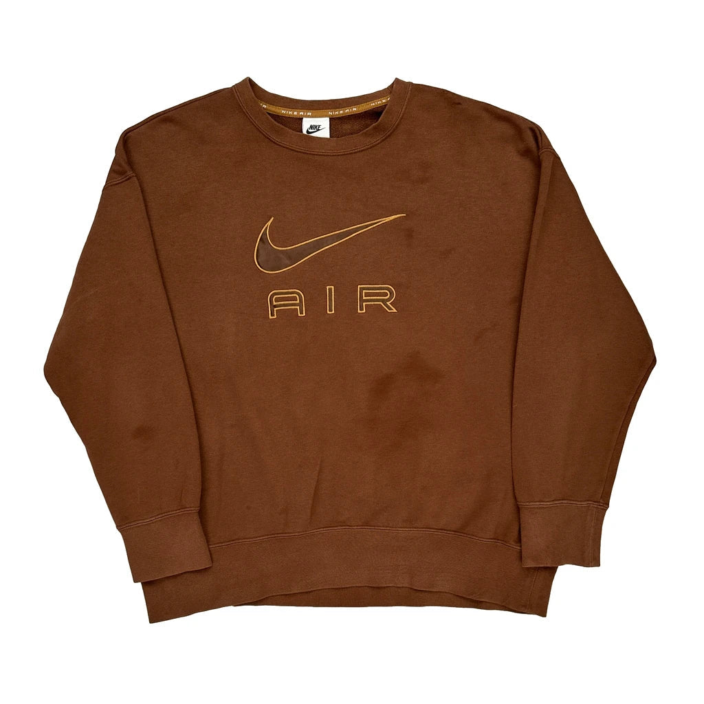 Nike Sweatshirt - Medium Brown Cotton Refurbished - Thrifted (note: this is a term often used to describe second- refurbished available on Cerqular